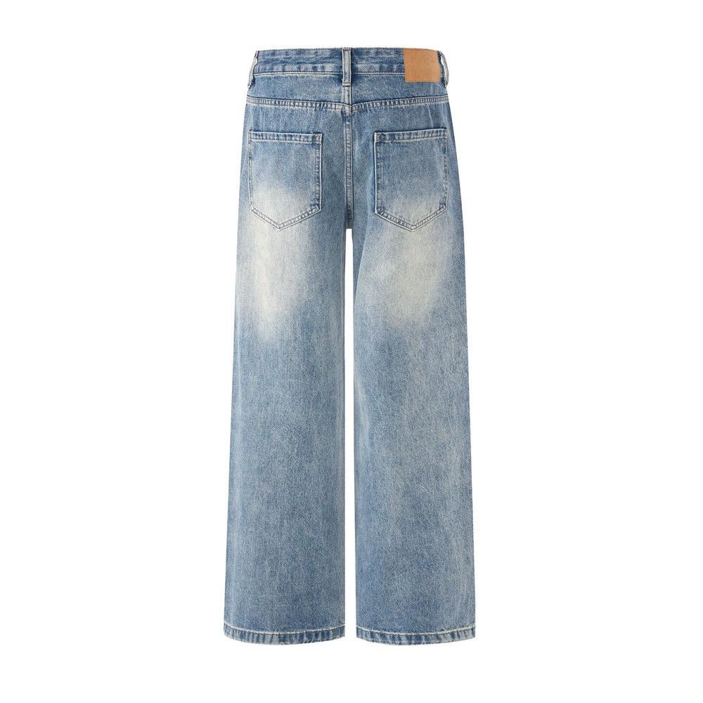Jean Retro men's loose casual distressed washed gradient jeans Size US 32 / EU 48 - 2 Thumbnail