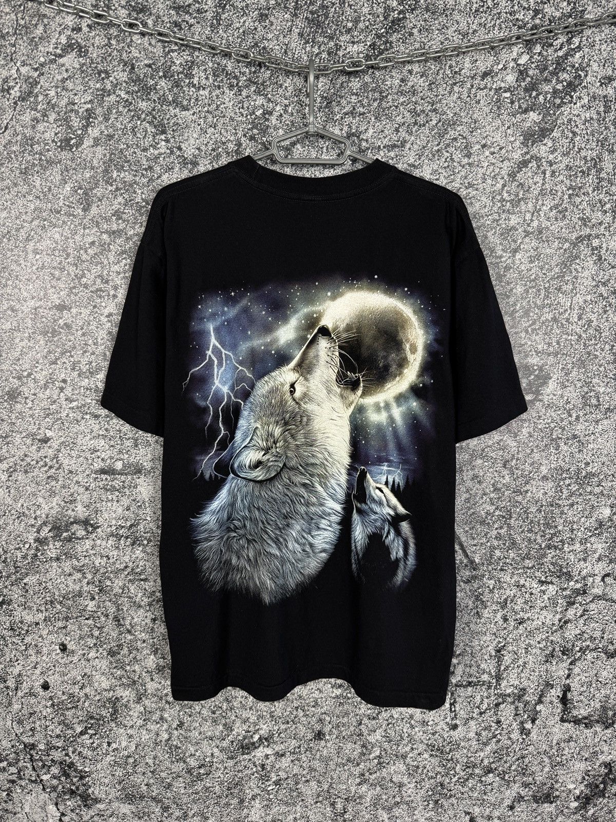 Band Tees Vintage Rock Eagle Wolf Moon Lightning Overprint Tee XL Size US XL / EU 56 / 4 - 9 Thumbnail