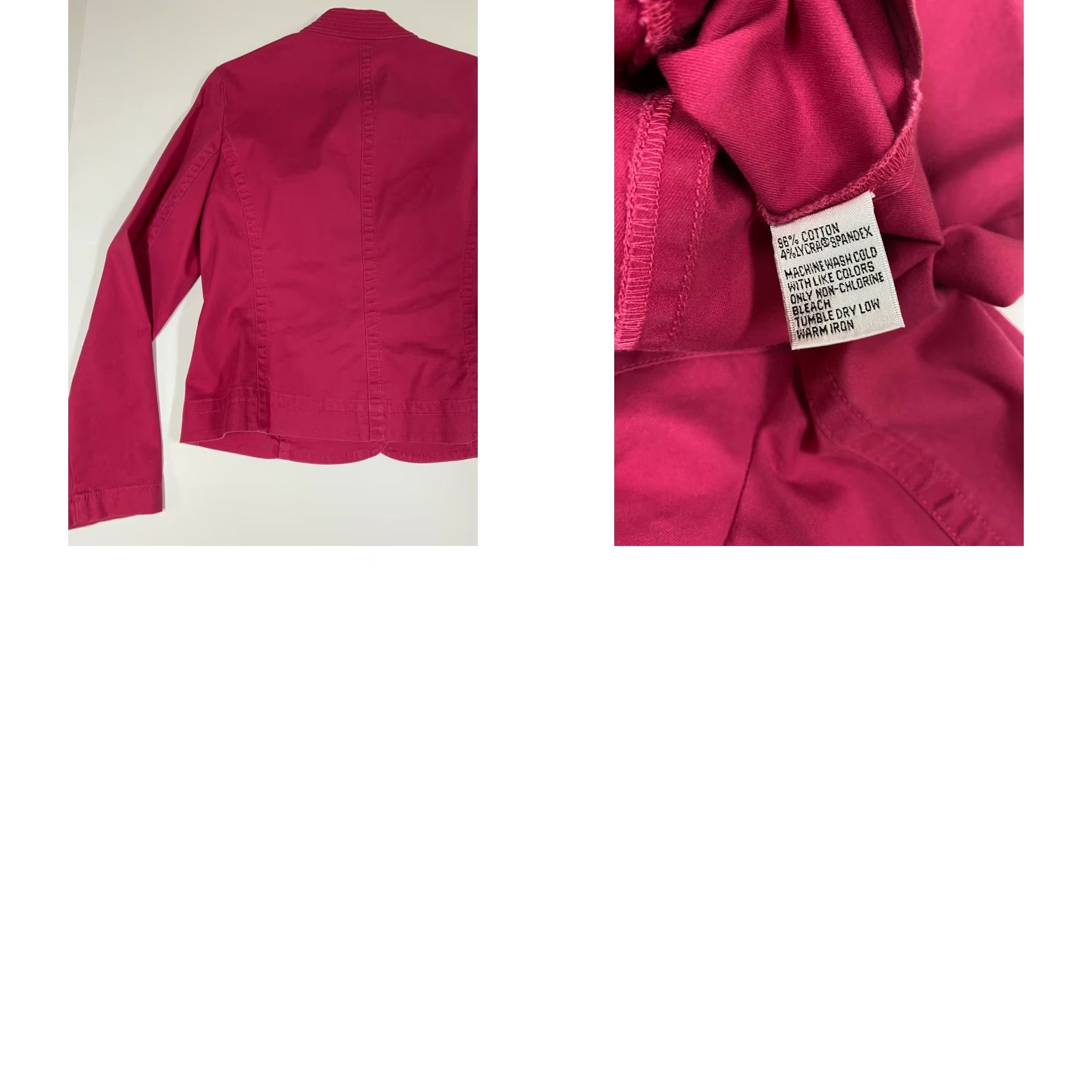 Talbots Talbots Blazer Jacket Womens 4 Pink Stretch Button Cotton Canvas Classic Casual Mid-Length Size S / US 4 / IT 40 - 8 Thumbnail