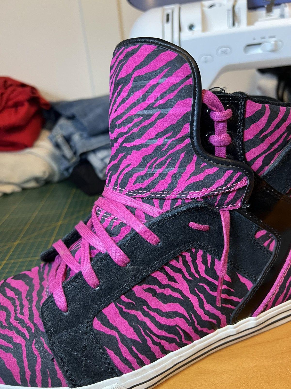 Supra Vintage Supra Muska Skytop Black Magenta Zebra Striped shoes Size US 13 / EU 46 - 15 Thumbnail