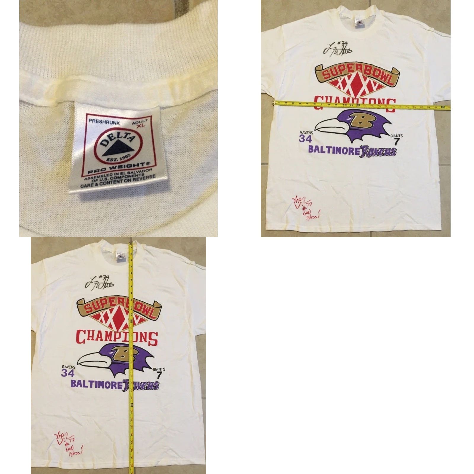Vintage VINTAGE Baltimore Ravens Shirt XL White 90s 80s Sports Football Grunge Hip Hop Punk Rock Colleg e USA USA Size US XL / EU 56 / 4 - 11 Thumbnail