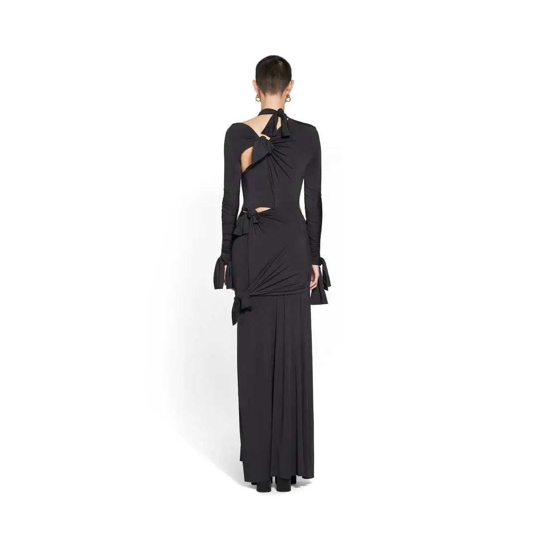 Balenciaga o1mt1gz0325 Knot Gown in Black Size M / US 6-8 / IT 42-44 - 4 Thumbnail