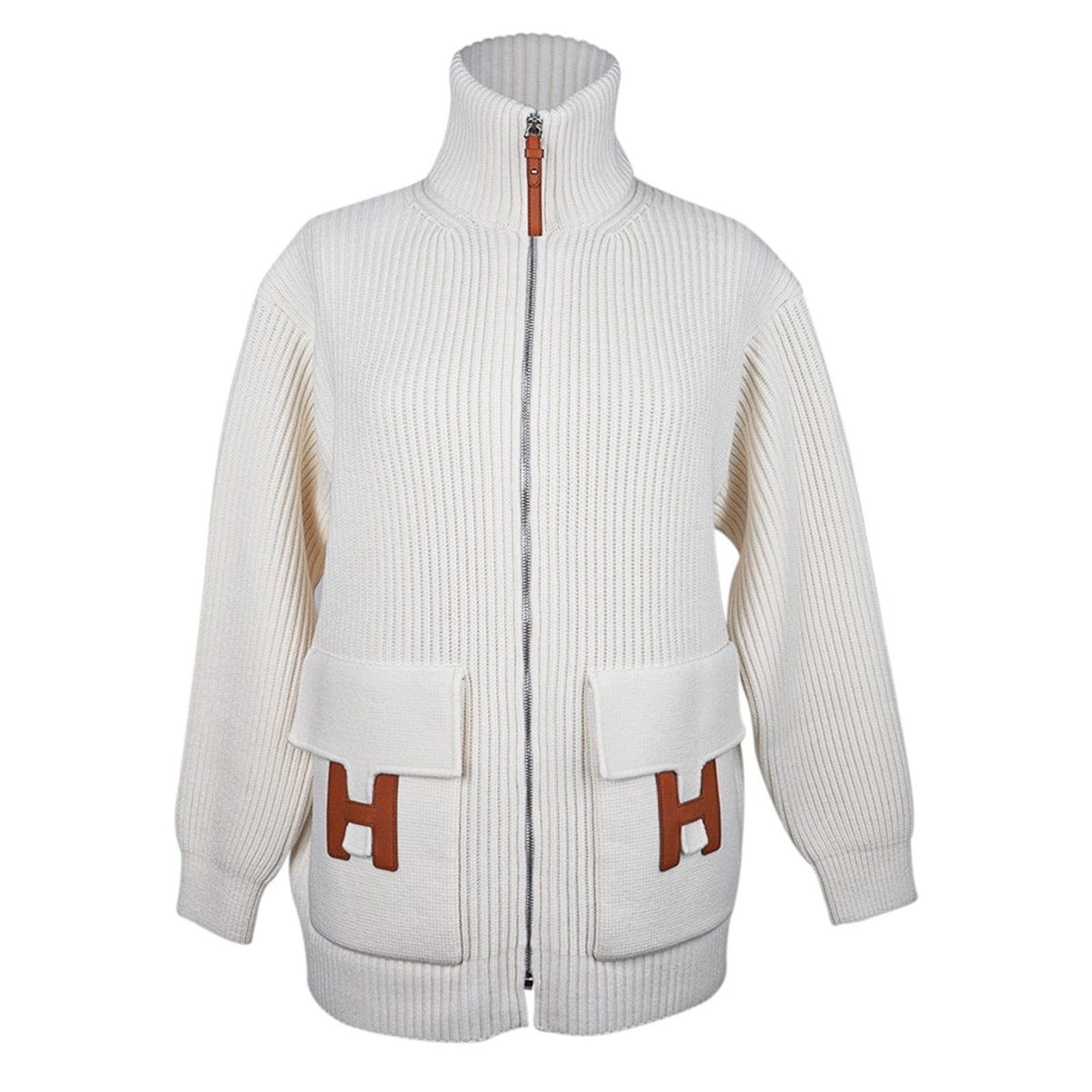 Hermes Zip Up Zipper Cardigan Sweater Wool Knit Jacket 38 Size XS / US 0-2 / IT 36-38 - 5 Thumbnail