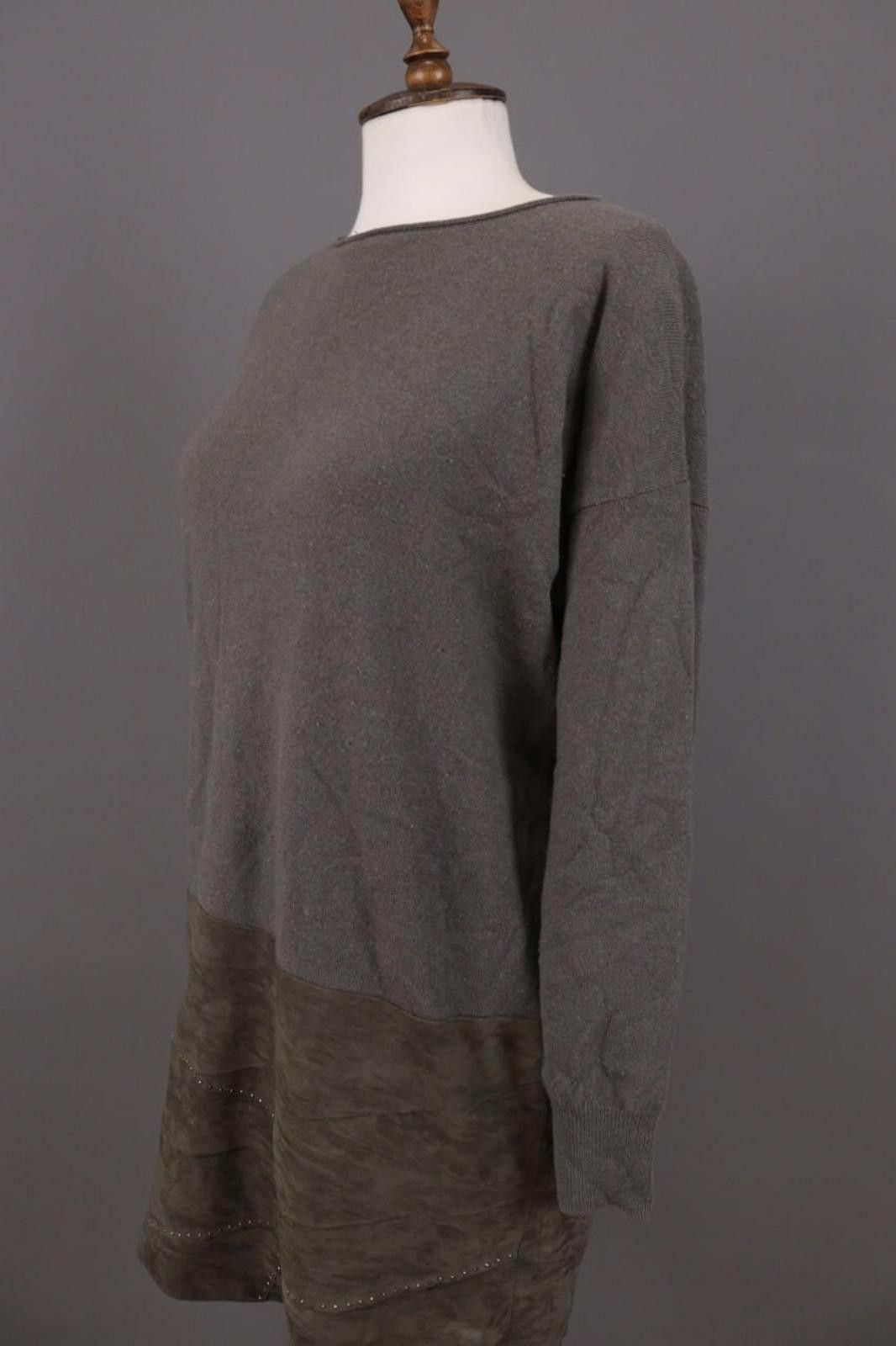 Designer Fabiana Filippi Brown Merino Wool Silk Dress Size S / I 42 Size S / US 4 / IT 40 - 7 Thumbnail