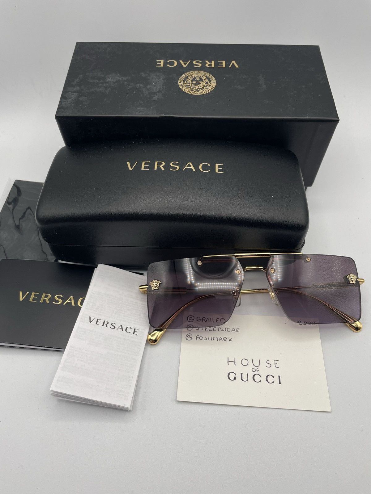 Versace Versace Frameless Sunglasses Size ONE SIZE - 9 Thumbnail