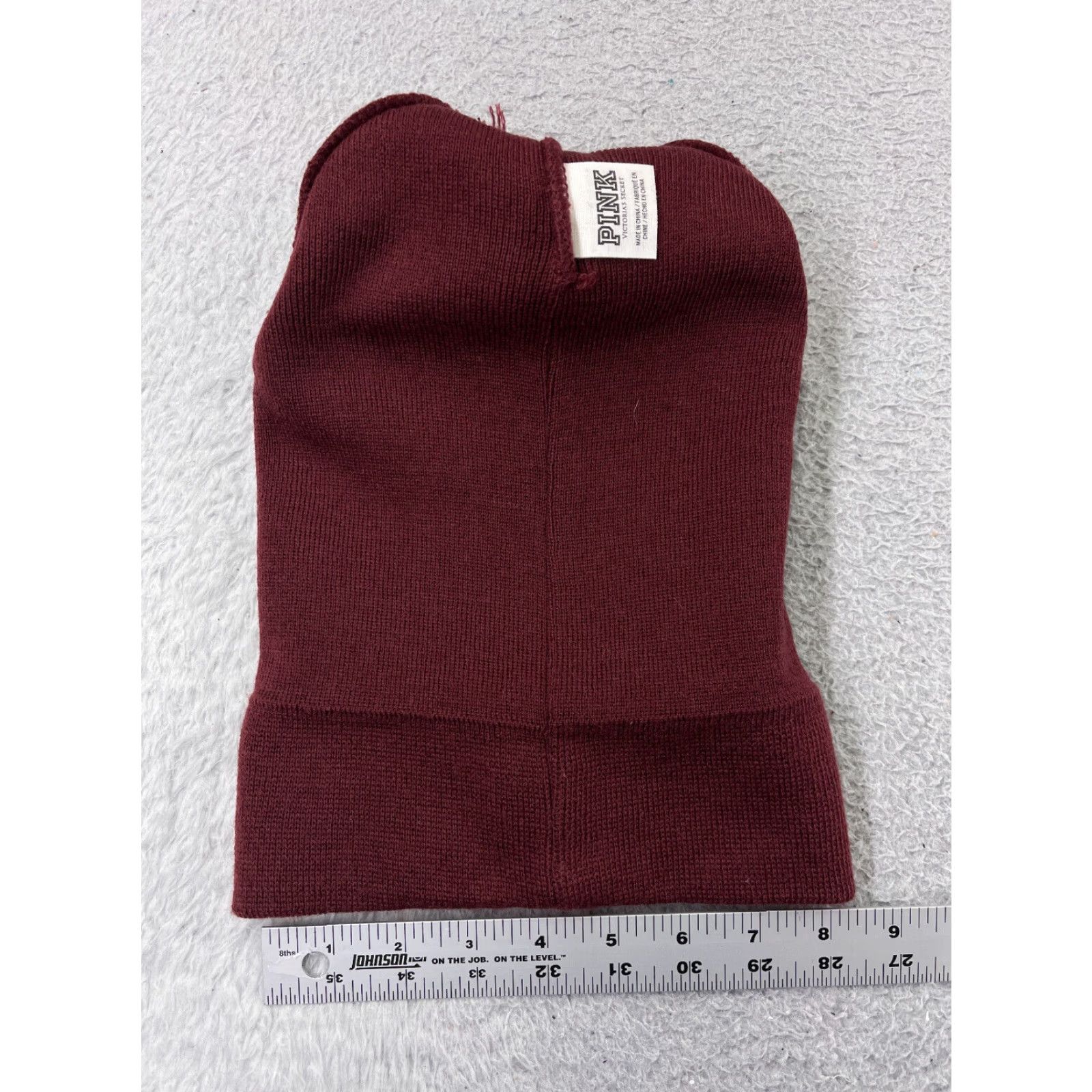 Victoria's Secret Victoria's Secret Beanie Hat Adults One Size Burgundy White Pom Pink Ski Snow Striped Logo Winter Mens Womens Girls Boys Size ONE SIZE - 6 Thumbnail