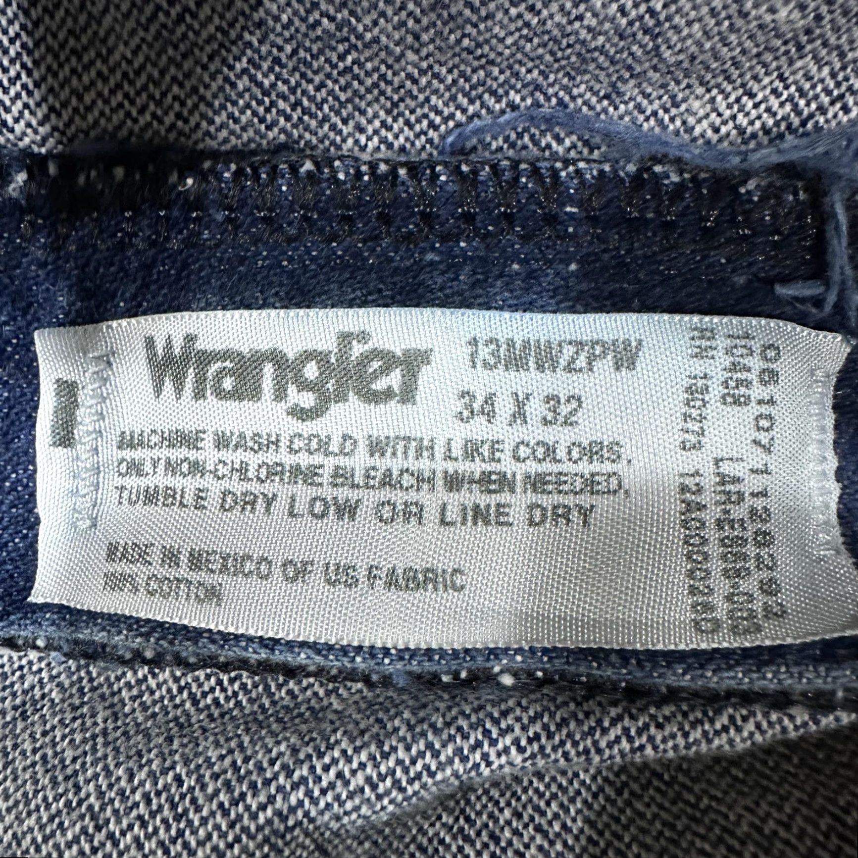 Wrangler VINTAGE Wrangler Cowboy Cut Jeans Men 34x32 Dark Blue Denim Straight 13MWZPW Cowboy Western Rodeo Vintage Men Jeans Size US 34 / EU 50 - 3 Thumbnail