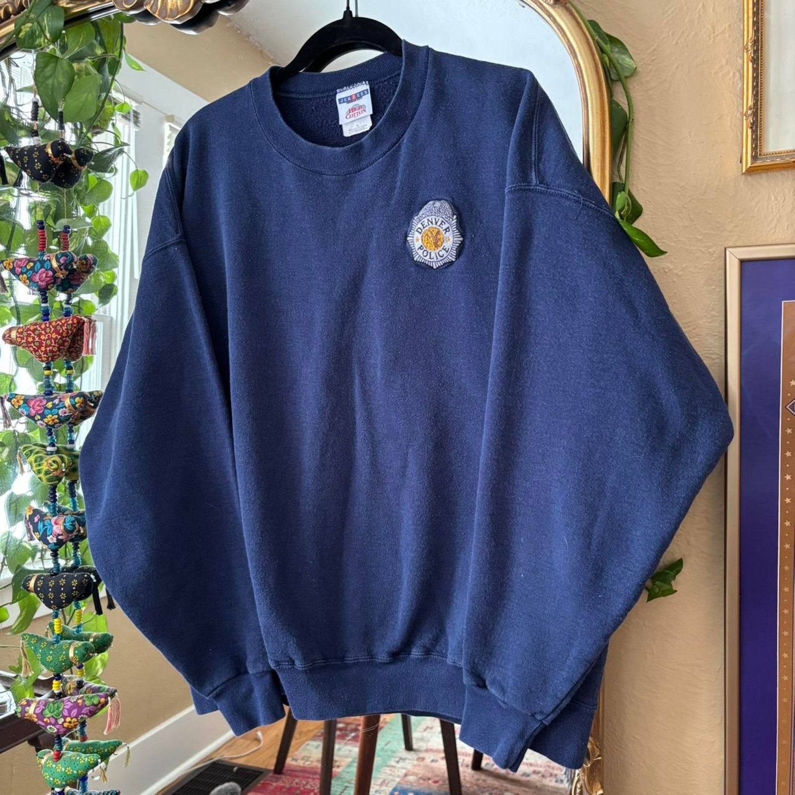 Jerzees Vintage Denver Police Navy Blue Sweatshirt XXL Jerzees Size US XXL / EU 58 / 5 - 2 Thumbnail