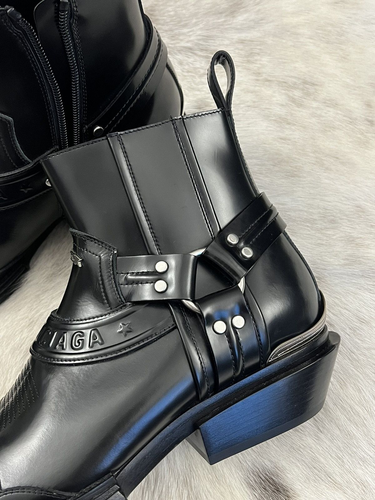 Balenciaga 🚨 Cowboy Balenciaga Santiag Boots - Black Leather Size US 8 / EU 41 - 10 Thumbnail