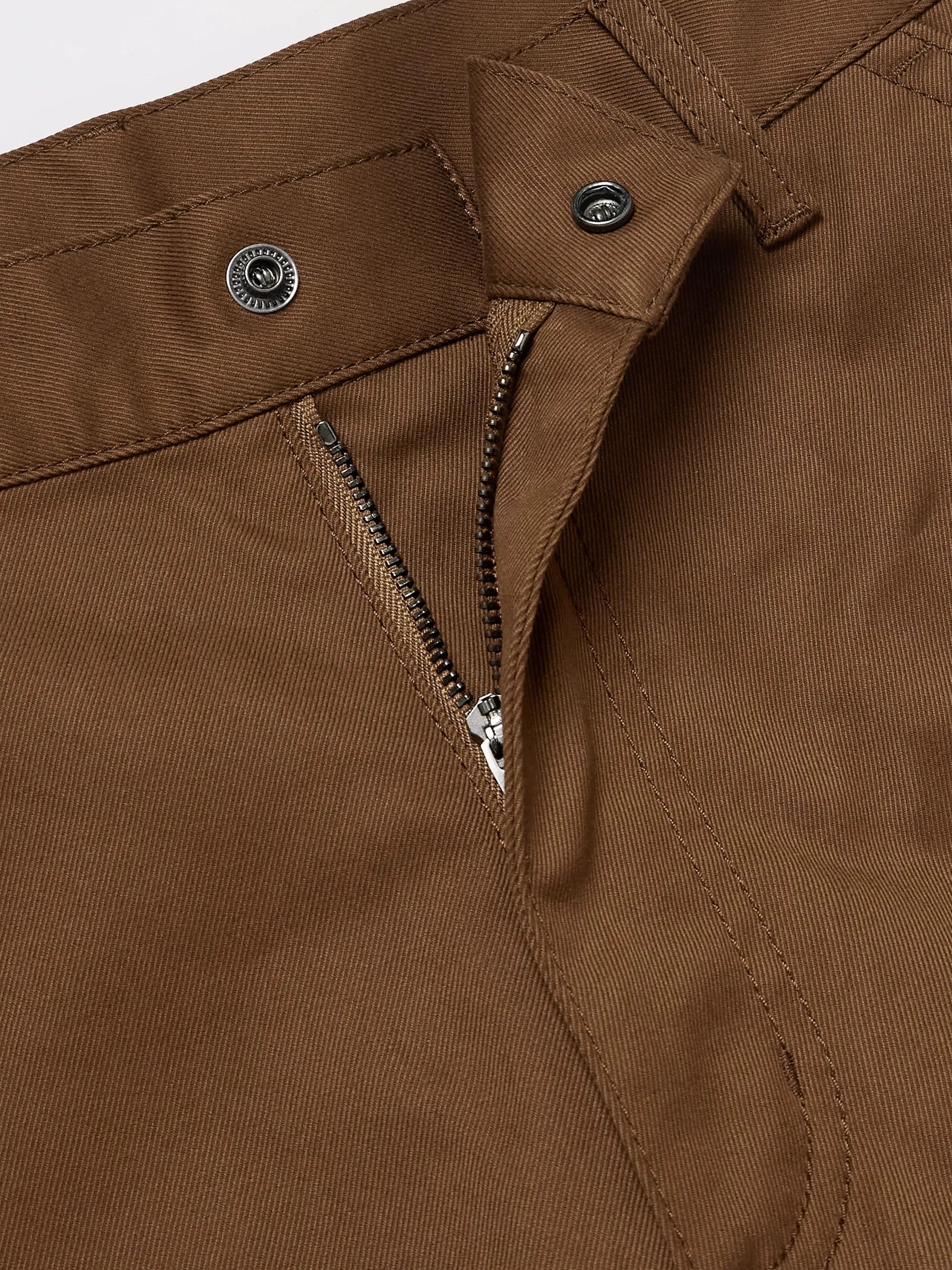 Moncler 48 M Moncler Straight Cotton Gabardine Trousers Brown Size US 32 / EU 48 - 4 Thumbnail