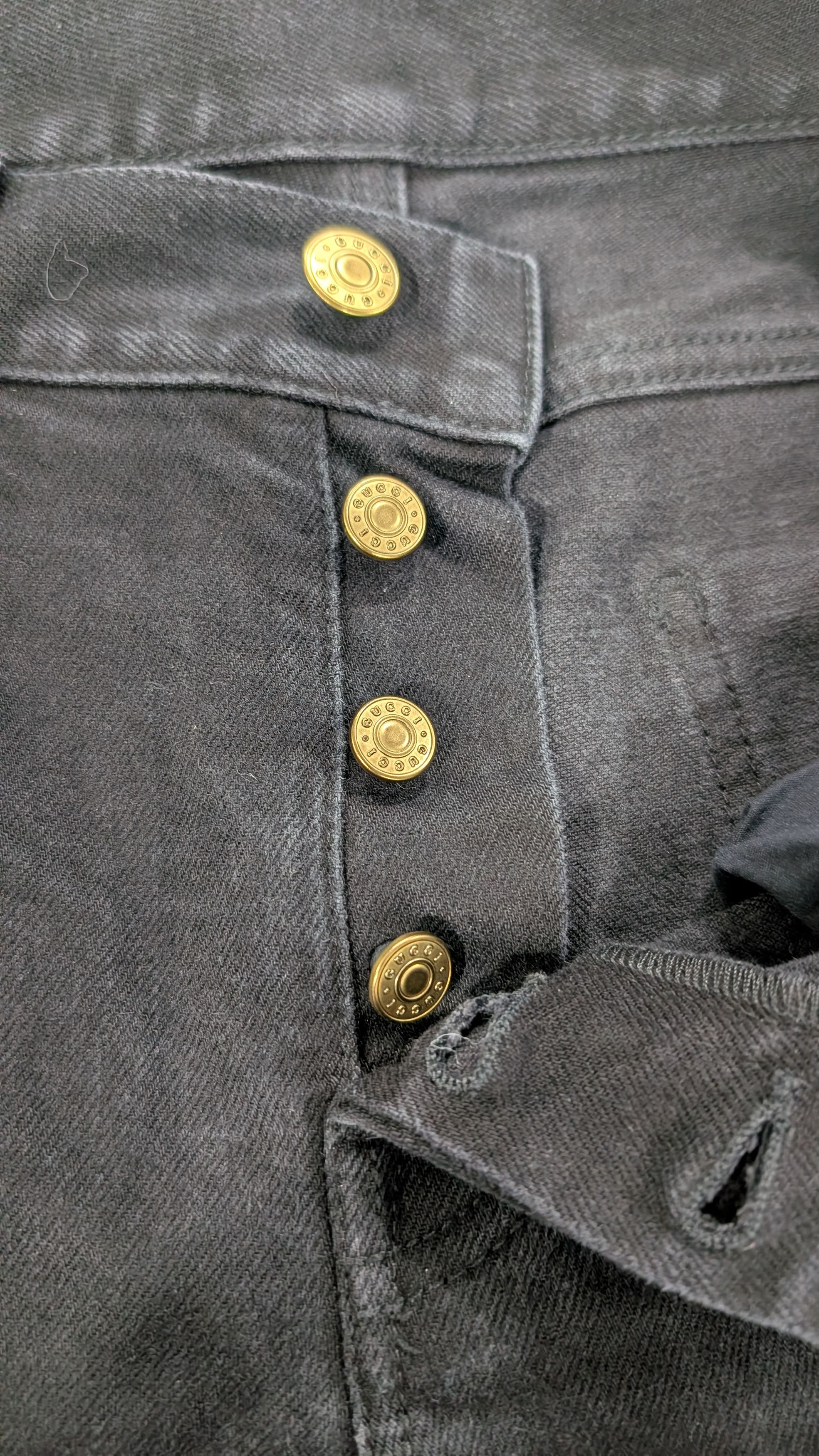 Gucci Gucci Men's Black Denim Skinny Jeans Size 30 Red Script Size US 30 / EU 46 - 7 Thumbnail