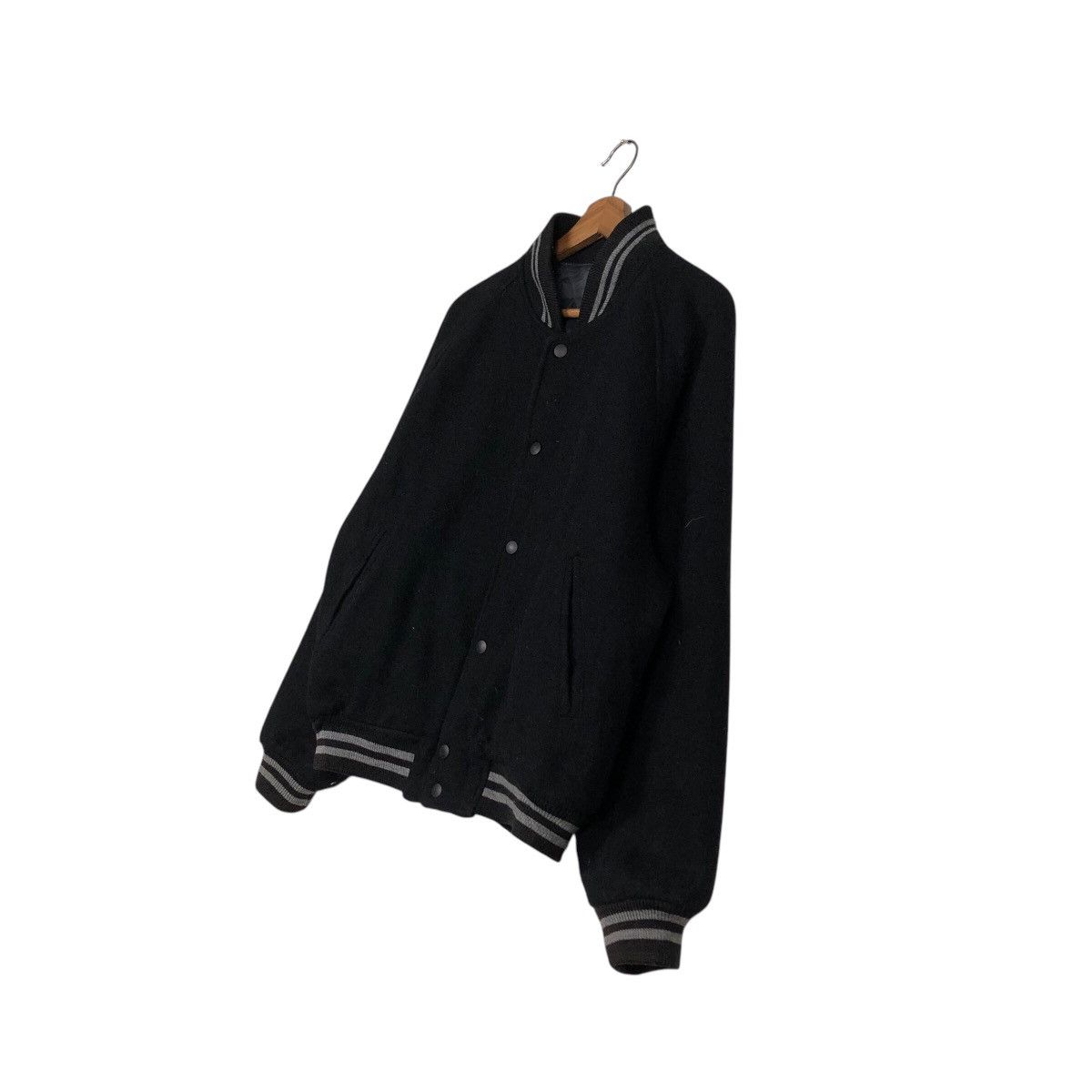 Hysteric Glamour 📌Rich Black Vintage Bomber Jacket Wool Embroidered Big Logo Size US M / EU 48-50 / 2 - 3 Thumbnail
