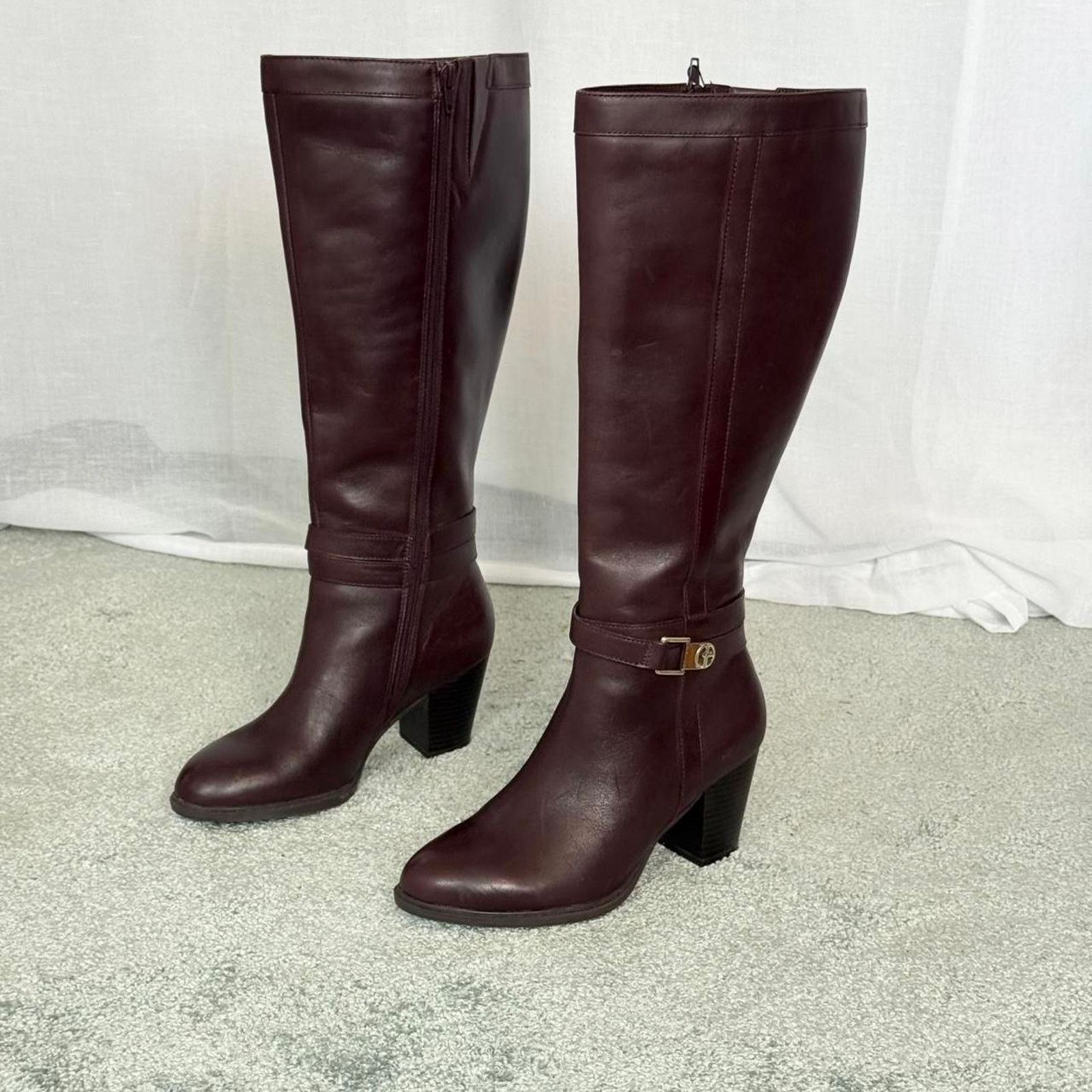 Giani Bernini ✿ leather knee high heeled boots ✿ Size US 7.5 / IT 37.5 - 3 Thumbnail