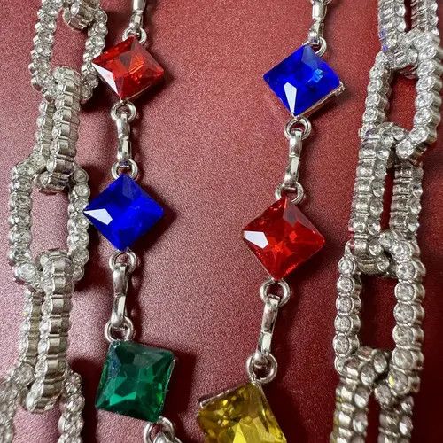 Jewelry Double Layer Gemstone Multi-Color Wallet Chain, Pants Chain Size ONE SIZE - 5 Thumbnail