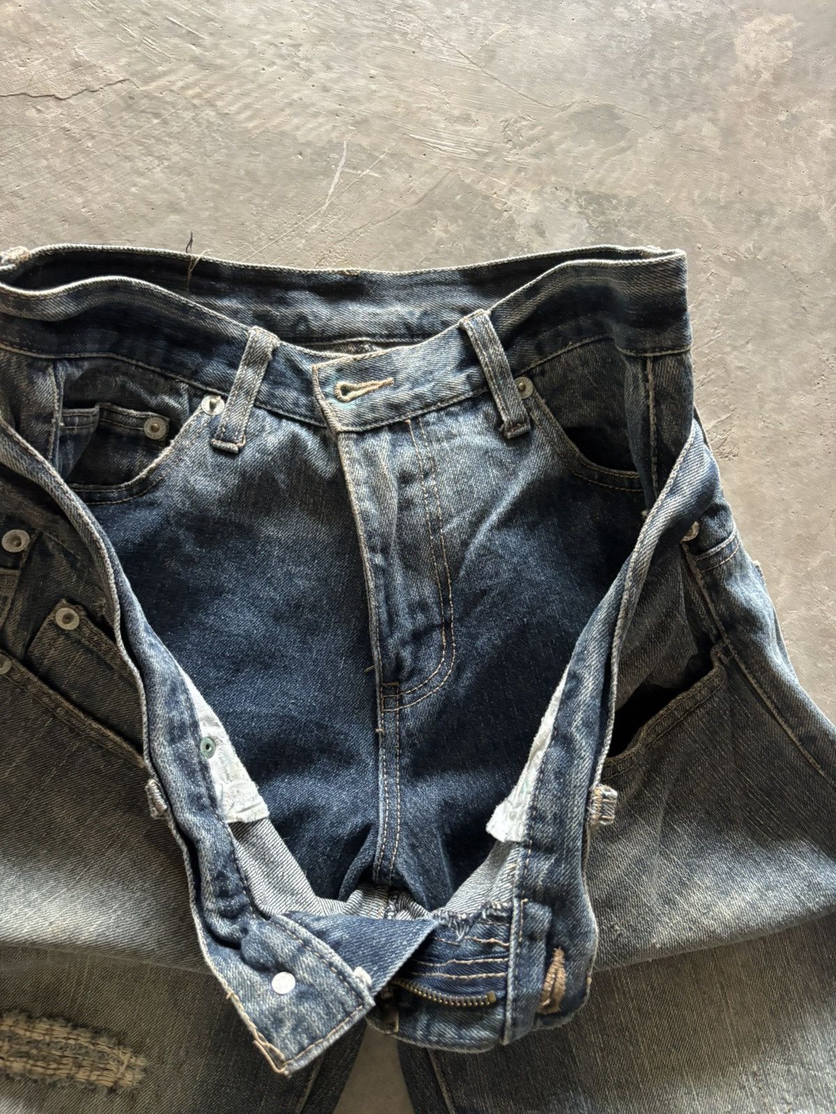PPFM DOUBLE WAIST ZEROSAIL DISTRESSED JAPANESE BORO WASHED PUNK Size US 33 - 6 Thumbnail
