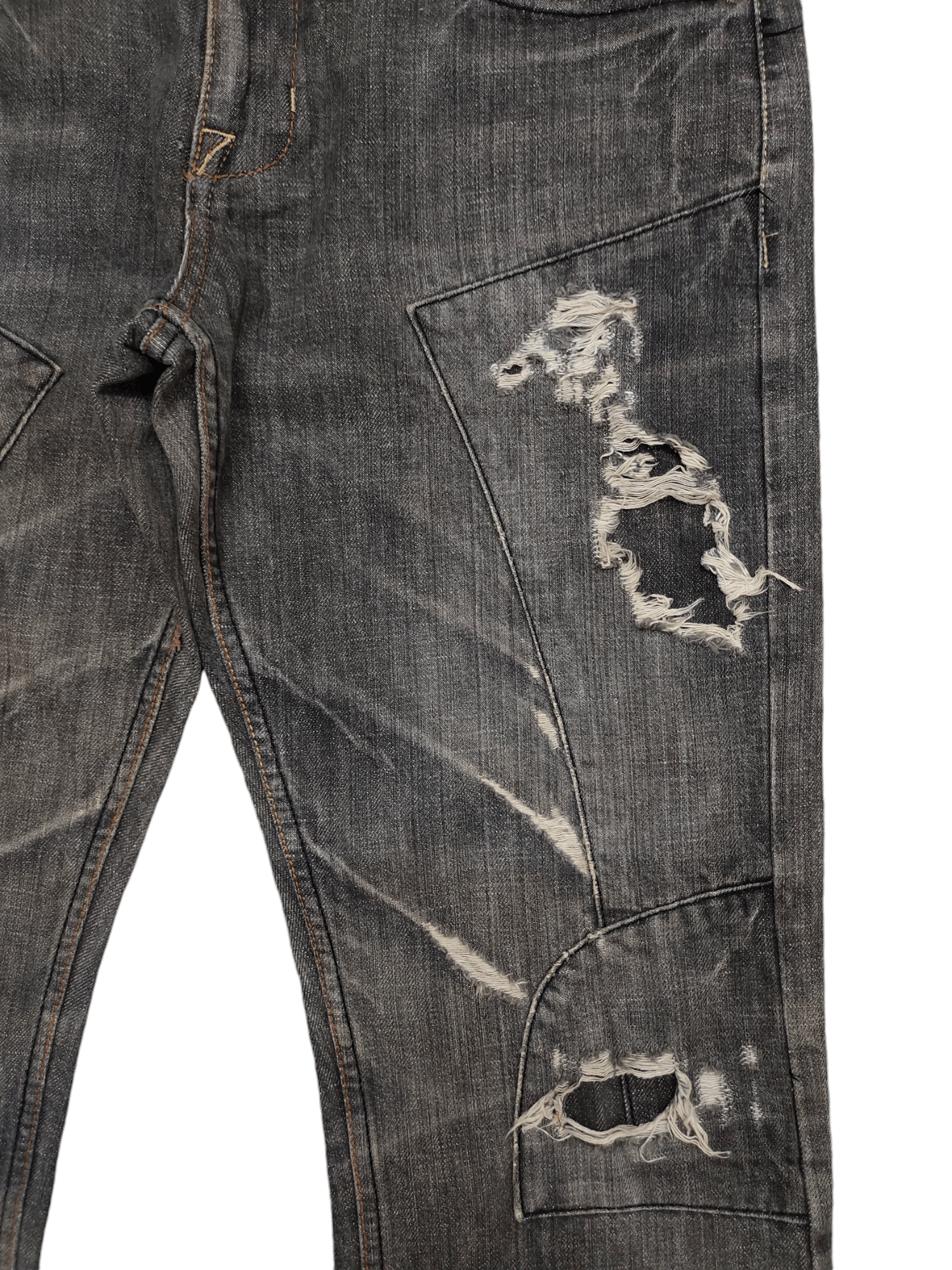 Comme des Garcons × Undercover Vintage Y2k Steen Blue Clawmark Distress Faded Denim Jeans Size US 32 / EU 48 - 4 Thumbnail