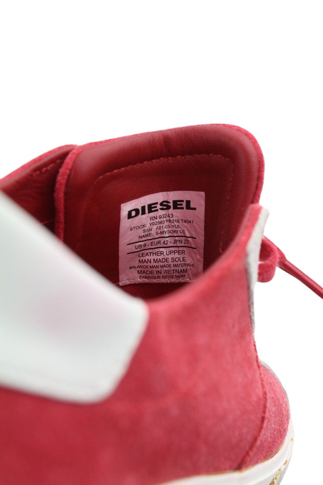 Diesel S-MYDORI LC EU42 Red Suede Leather 41524 Size US 9 / EU 42 - 9 Thumbnail