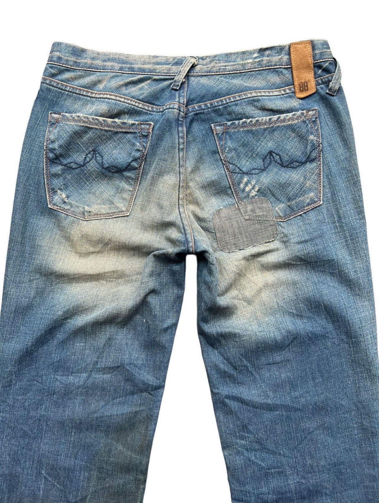Japanese Brand Blue Blood Japan Denim Jeans Patch Work Rusty Jeans 29x32 Size 29" - 6 Thumbnail