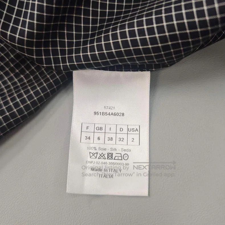 Dior Dior Black small plaid bee logo mulberry silk shirt Size XXS / US 00 / IT 34 - 6 Thumbnail