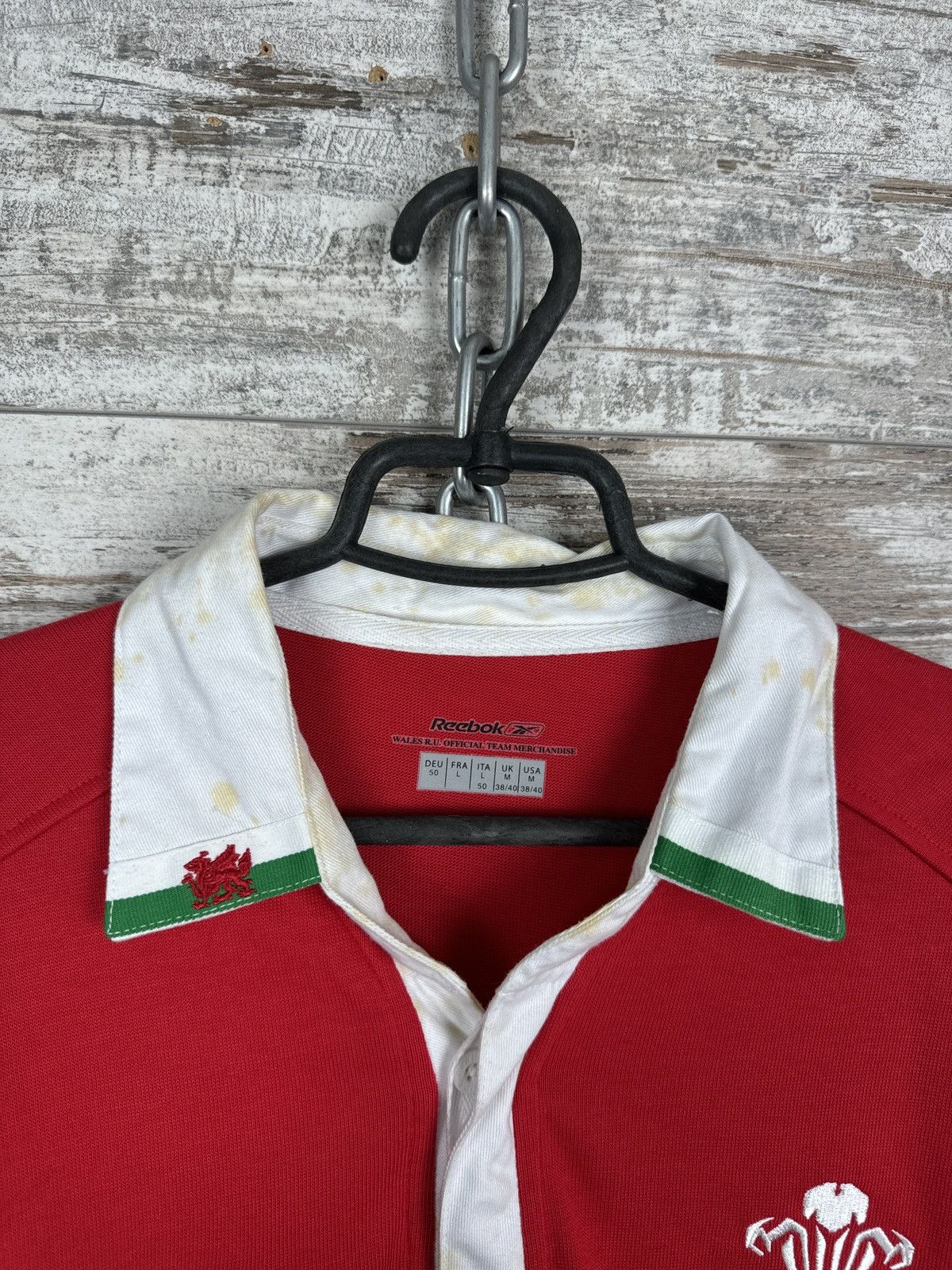 Reebok Mens Vintage Reebok 00s Wales rugby shirt jersey sweatshirt Size US L / EU 52-54 / 3 - 6 Thumbnail