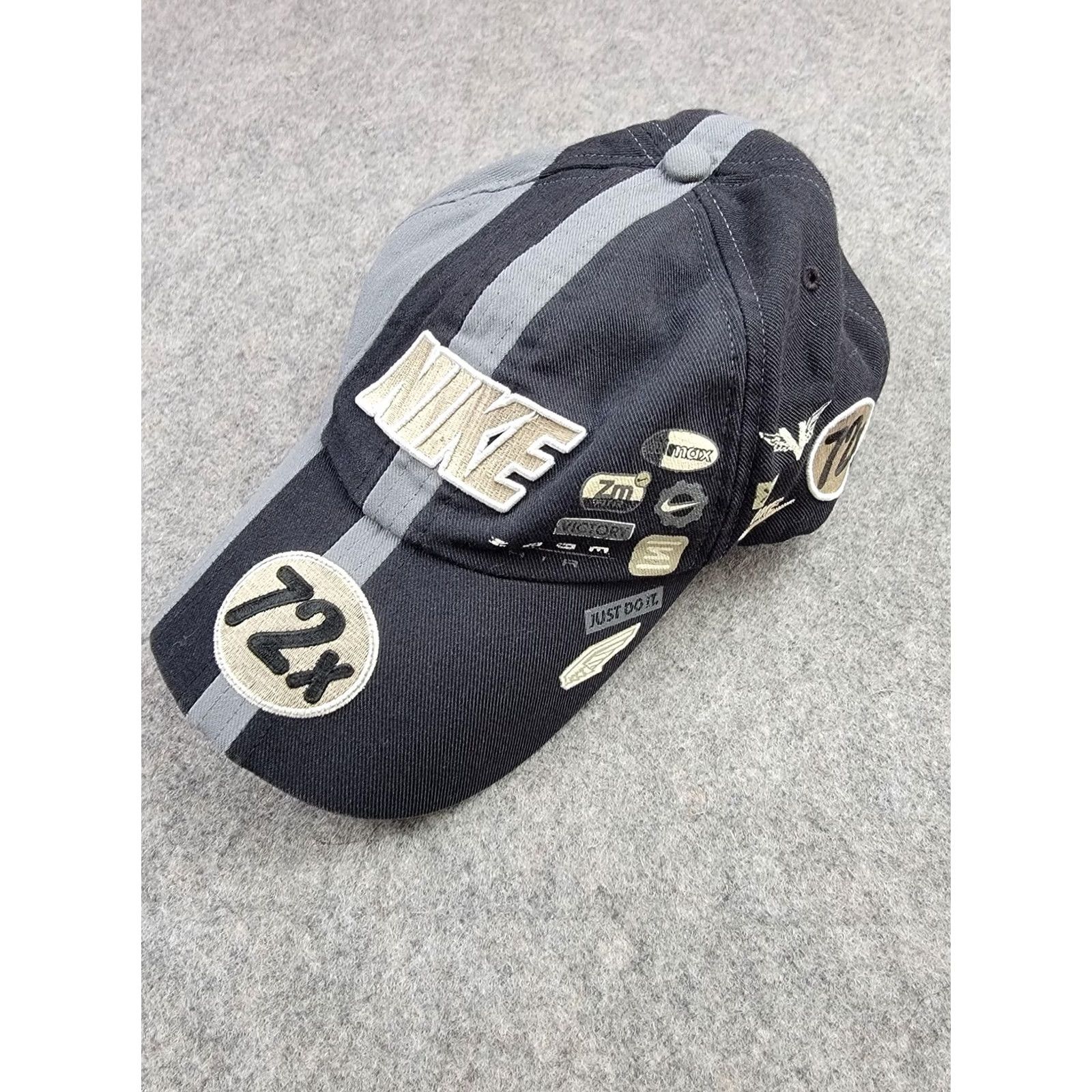 Nike Nike Hat Cap Mens Black Gray Embroidered Just Do It Zoom Max 72x Strap Back Size ONE SIZE - 2 Thumbnail