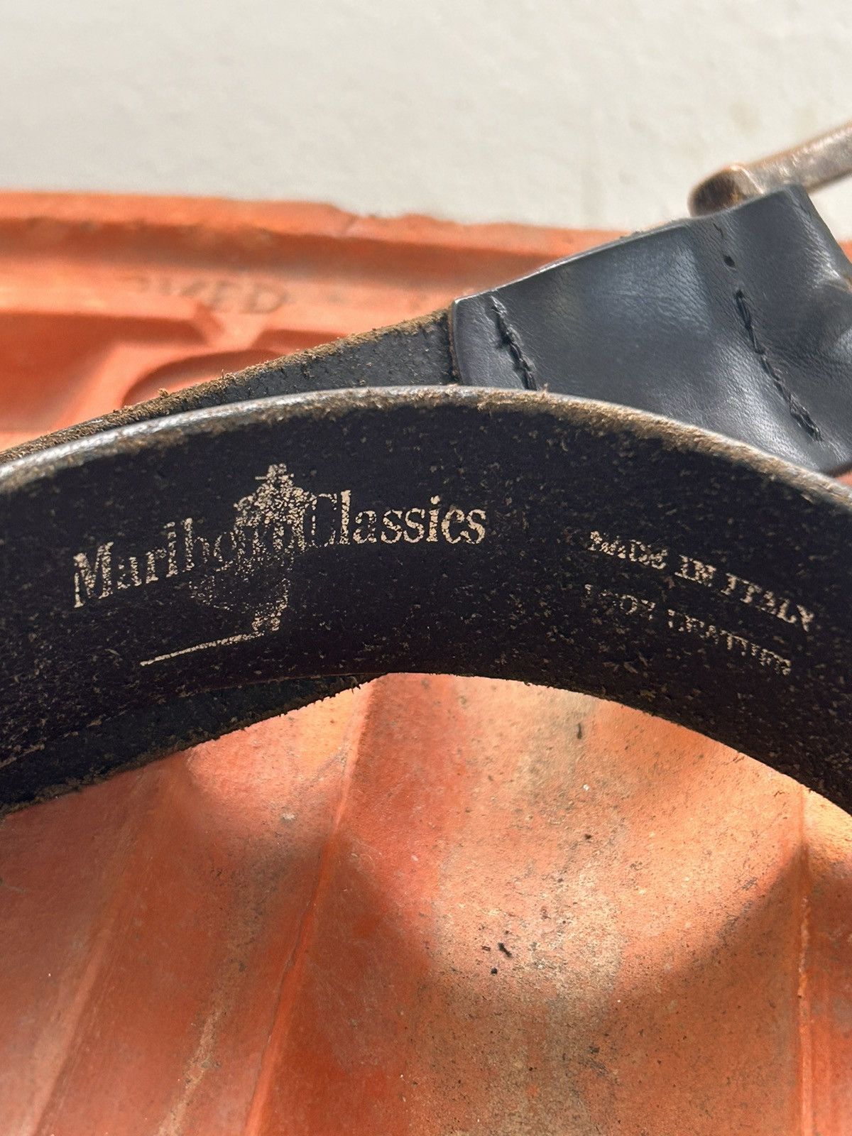 Marlboro Classics Leather buckler black belt Size ONE SIZE - 5 Thumbnail