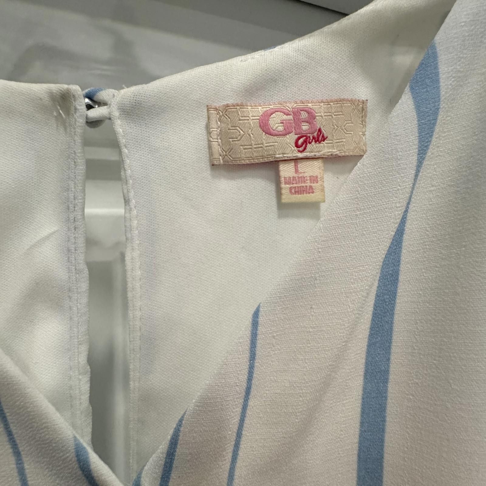 Other GB Girls White and Blue Striped Romper Size L / US 10 / IT 46 - 2 Thumbnail