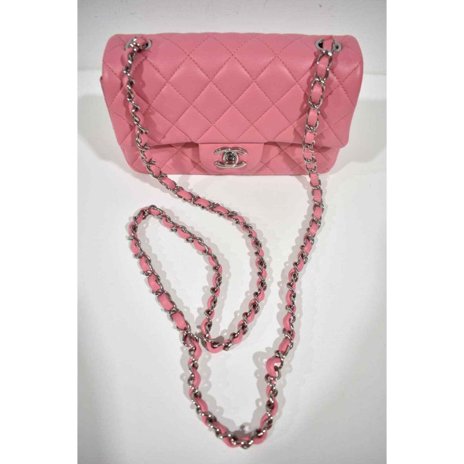 Chanel Chanel Lambskin Quilted Mini Flap Rectangle Crossbody Bag Size ONE SIZE - 3 Thumbnail