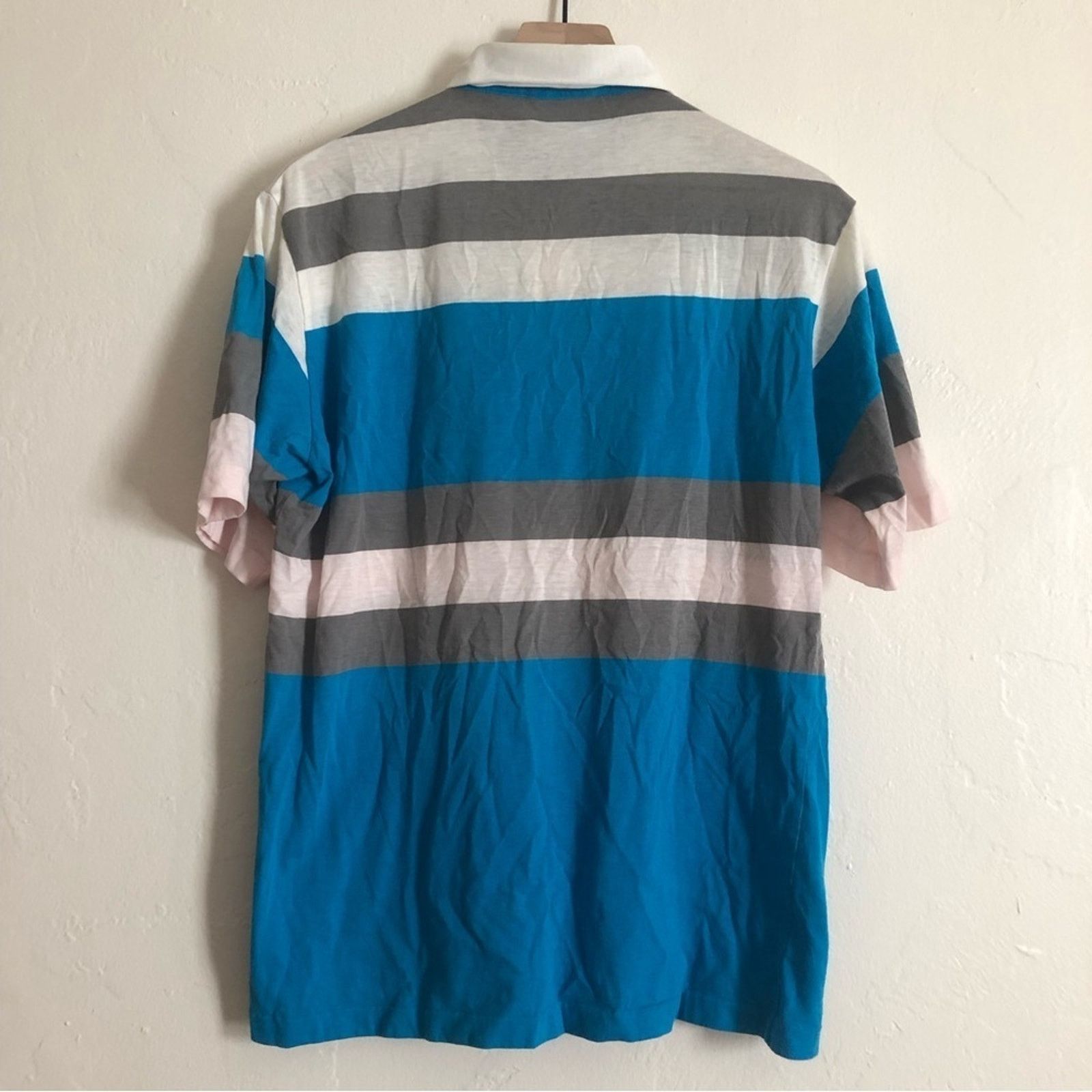 Other Vintage Aureus Men's Striped Short Sleeve Polo Golf Shirt Size US L / EU 52-54 / 3 - 4 Thumbnail
