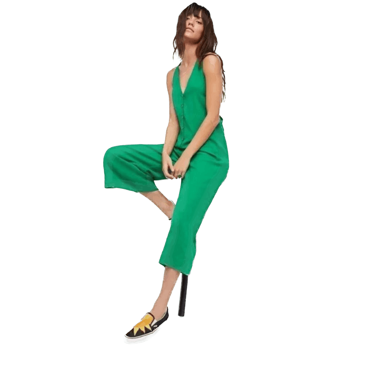 Free People Free People Jumpsuit Kelly Green Boho Overalls Jumpsuit XS Size 25" / US 0 / IT 36 - 6 Thumbnail