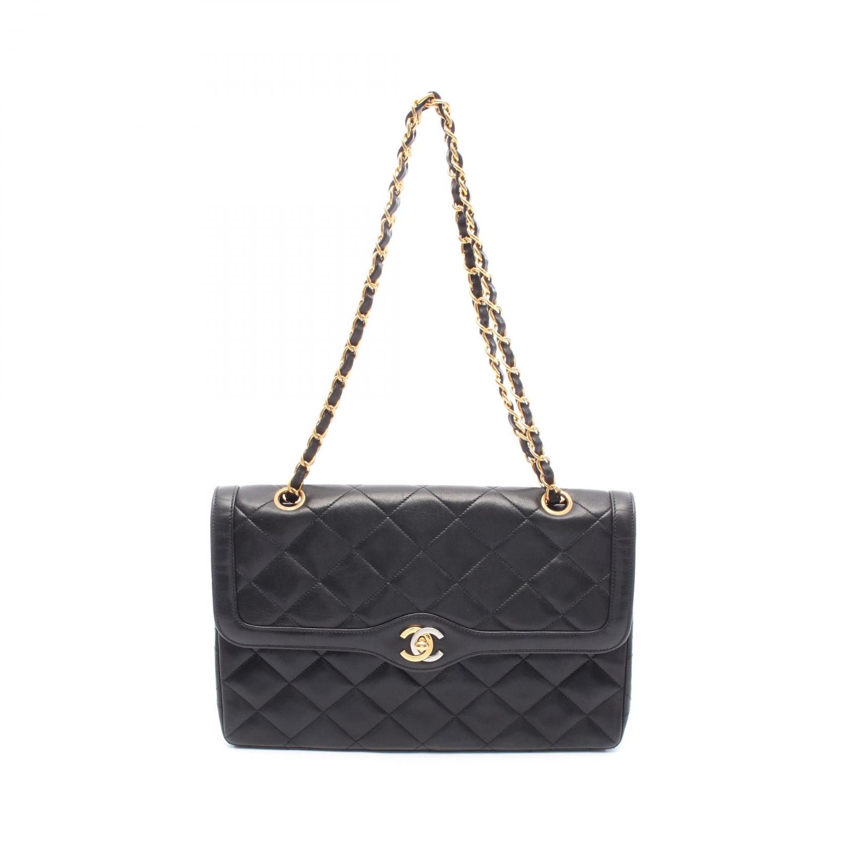 Chanel Chanel Matelasse Paris Limited Lambskin Shoulder Bag Leather Shoulder Bag in Black, Women's