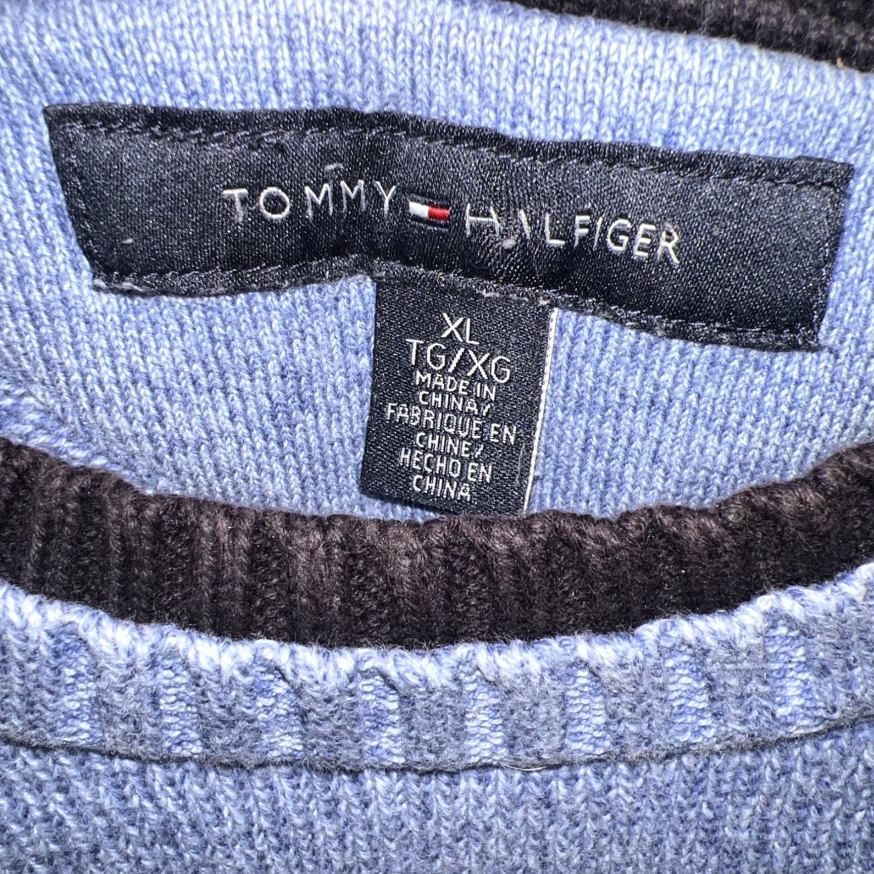 Tommy Hilfiger VINTAGE Tommy Hilfiger Sweater Men’s XL Blue Cotton Retro 80s 90s Classic Size US XL / EU 56 / 4 - 2 Thumbnail