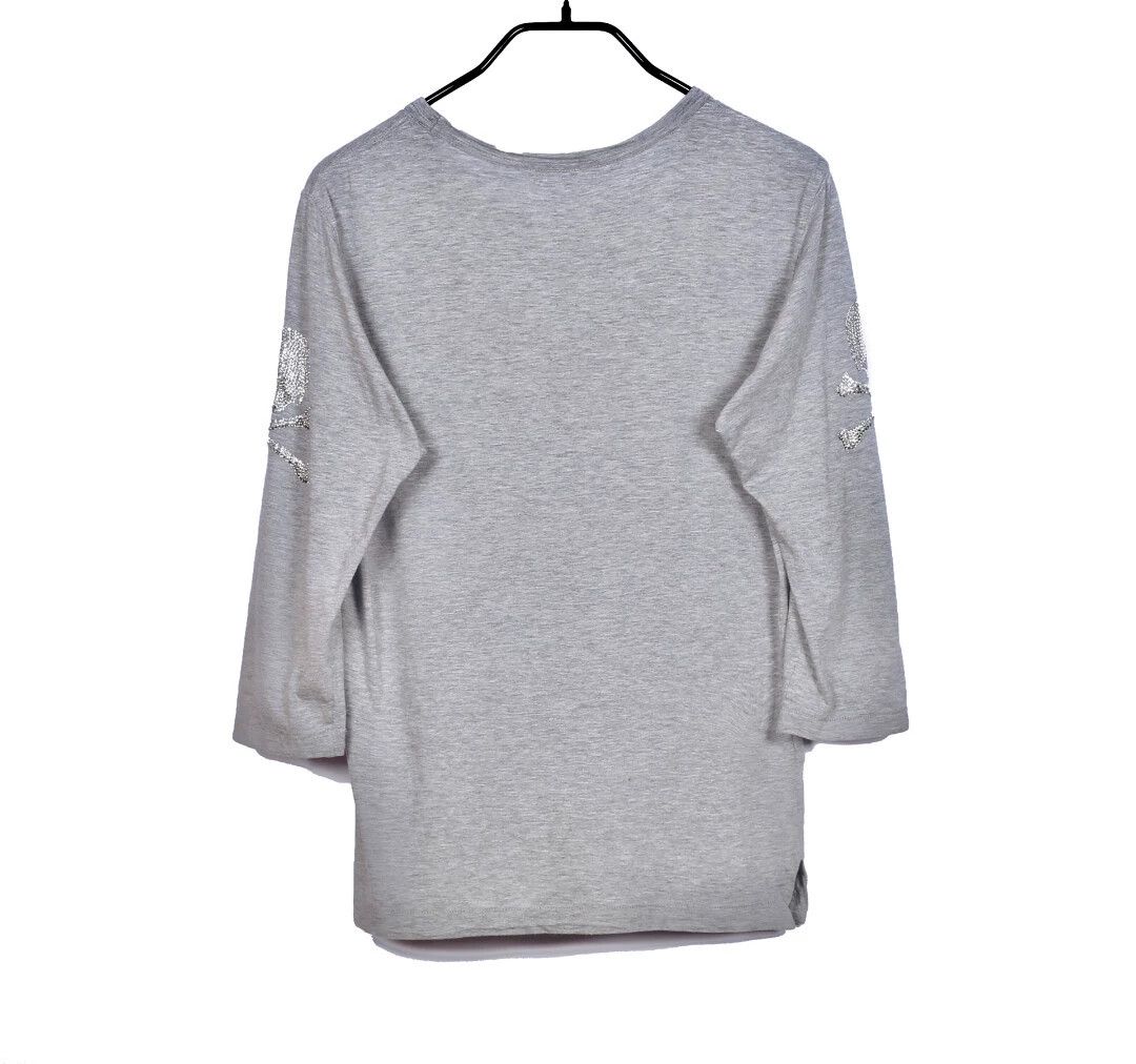 Mastermind Japan MMJ Gray 7/8 Sleeve Rhinestone Skull Tee Size M Size US M / EU 48-50 / 2 - 2 Thumbnail