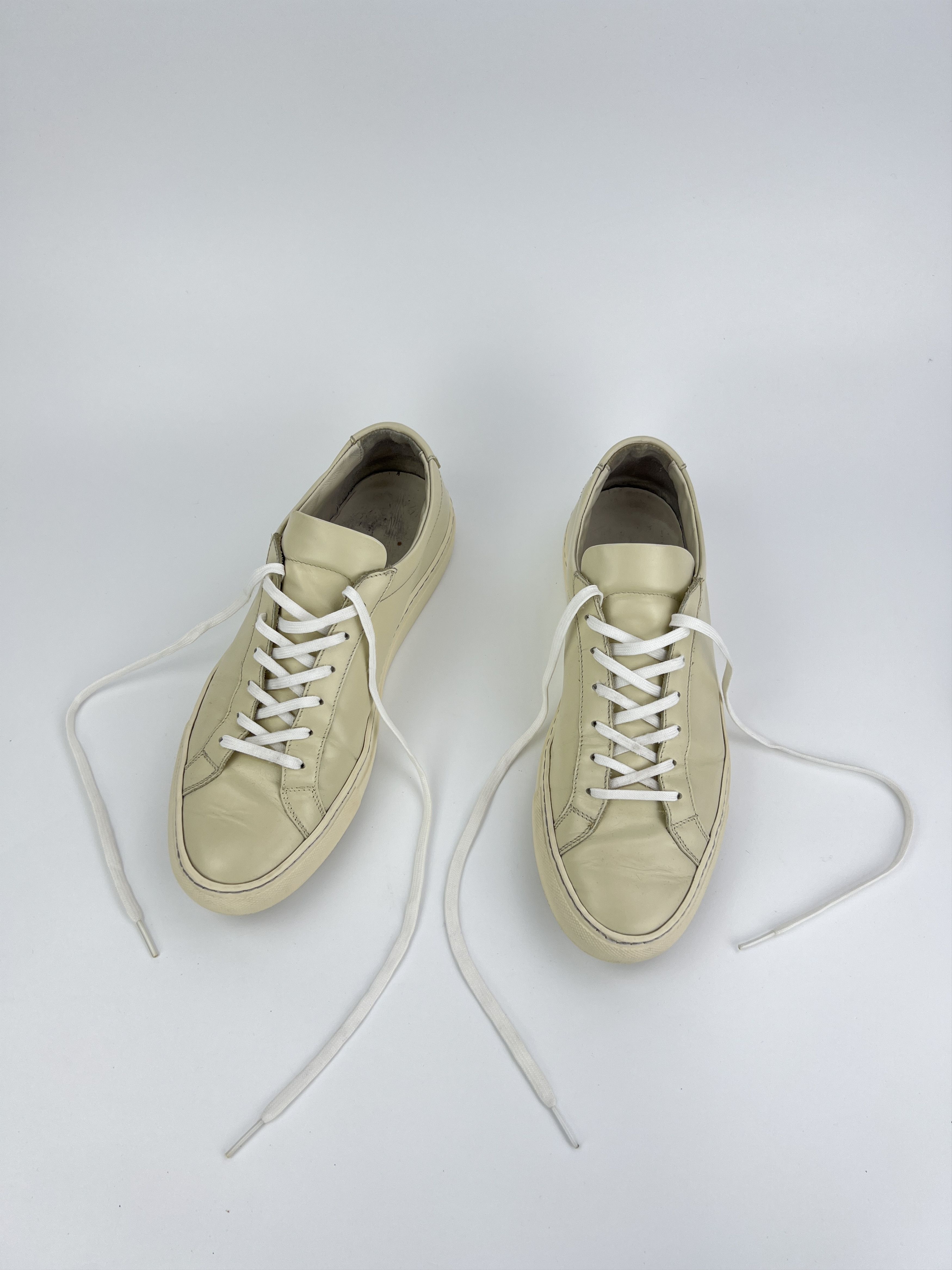 Common Projects Common Projects Achilles Low Top Beige Leather Sneakers Size US 7.5 / EU 40-41 - 2 Thumbnail