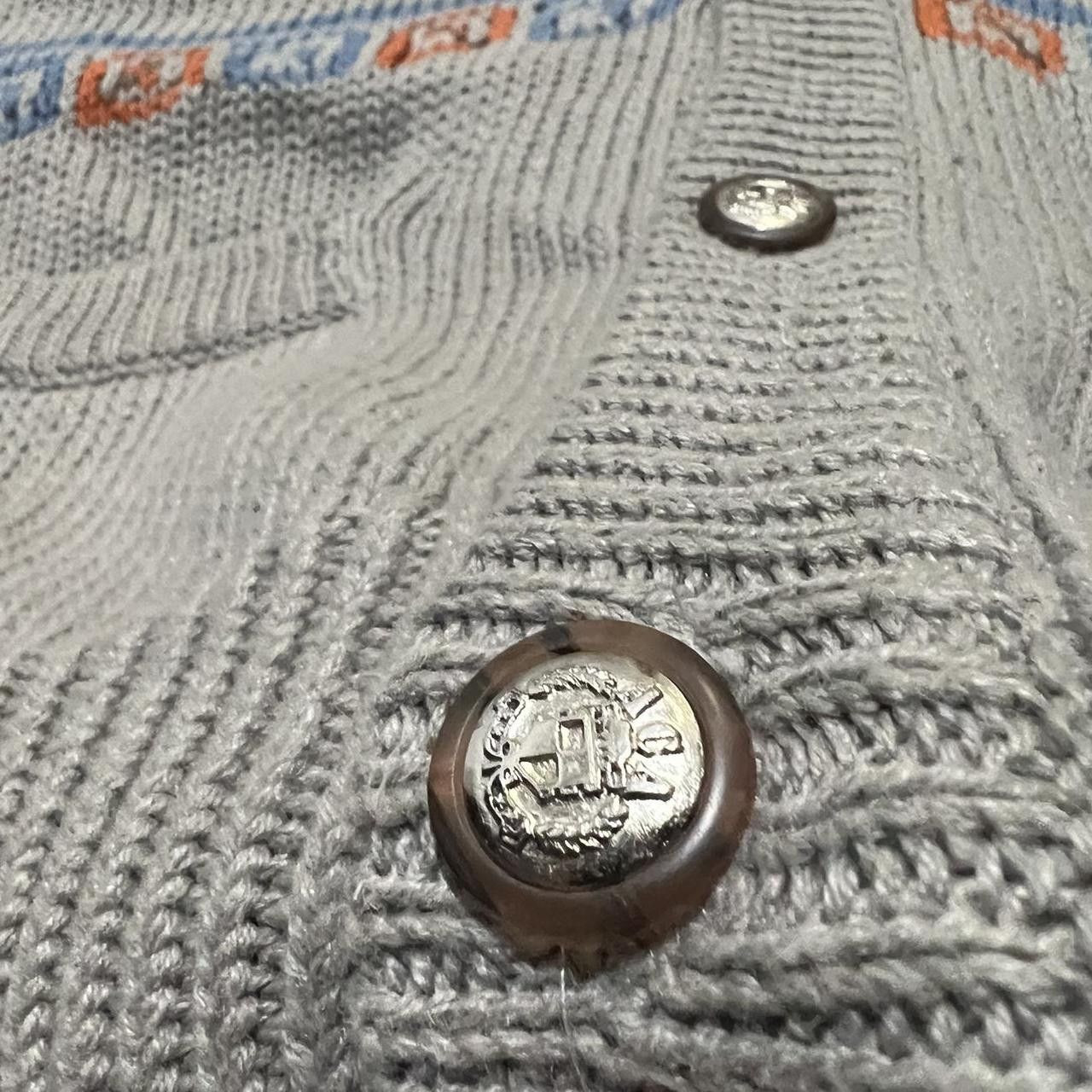 Other ACA Knit Light Grey Cardigan Southwestern Crest Sweater Size US L / EU 52-54 / 3 - 4 Thumbnail
