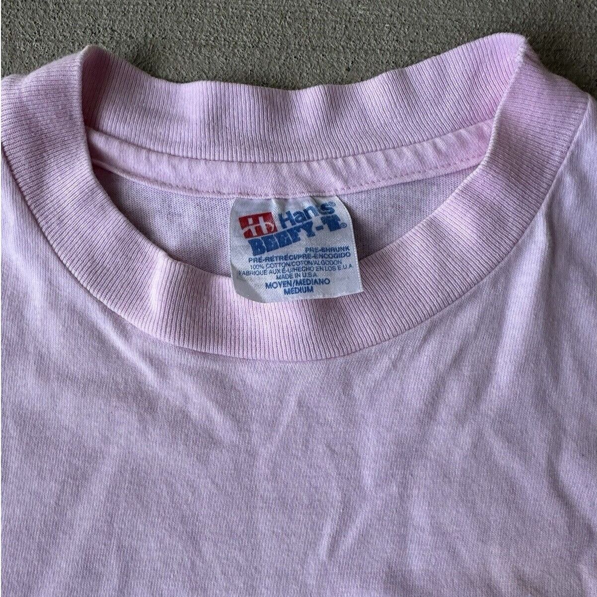 Hanes × Vintage Vintage Hanes Shirt Blank Pink Single Stitch Made in USA Size US M / EU 48-50 / 2 - 2 Thumbnail