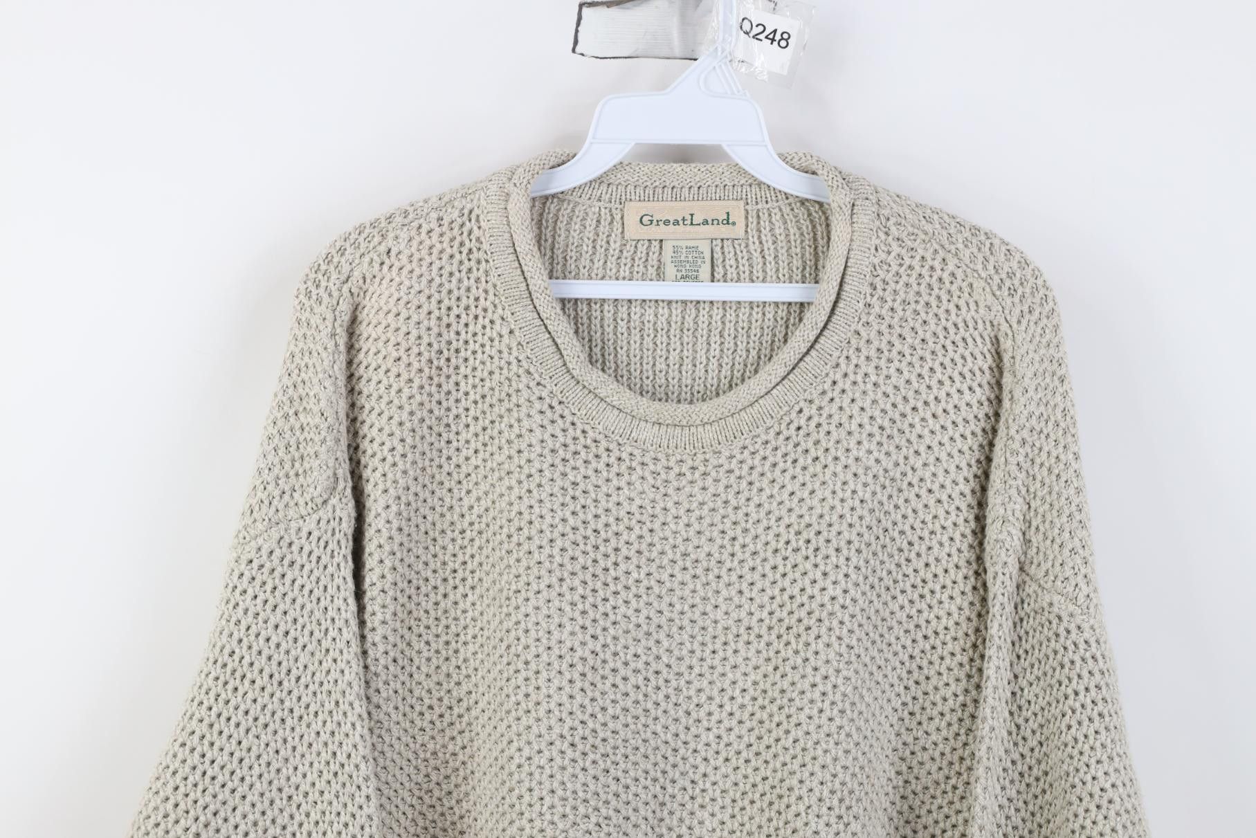 Vintage Vintage 90s Streetwear Thermal Marled Knit Sweater Beige Size US L / EU 52-54 / 3 - 2 Thumbnail