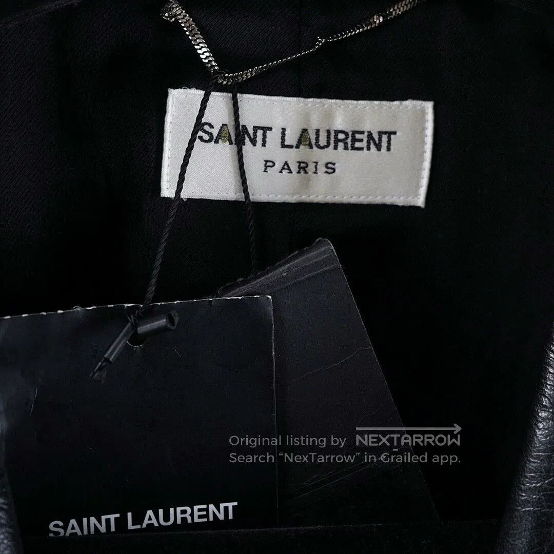 Yves Saint Laurent Saint Laurent Black Leather Blazer Jacket. Size US L / EU 52-54 / 3 - 7 Thumbnail