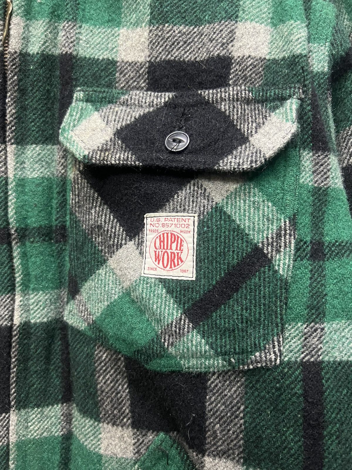 Vintage Vintage Chipie Work US Patent Wool Tartan Jacket Size US M / EU 48-50 / 2 - 5 Thumbnail