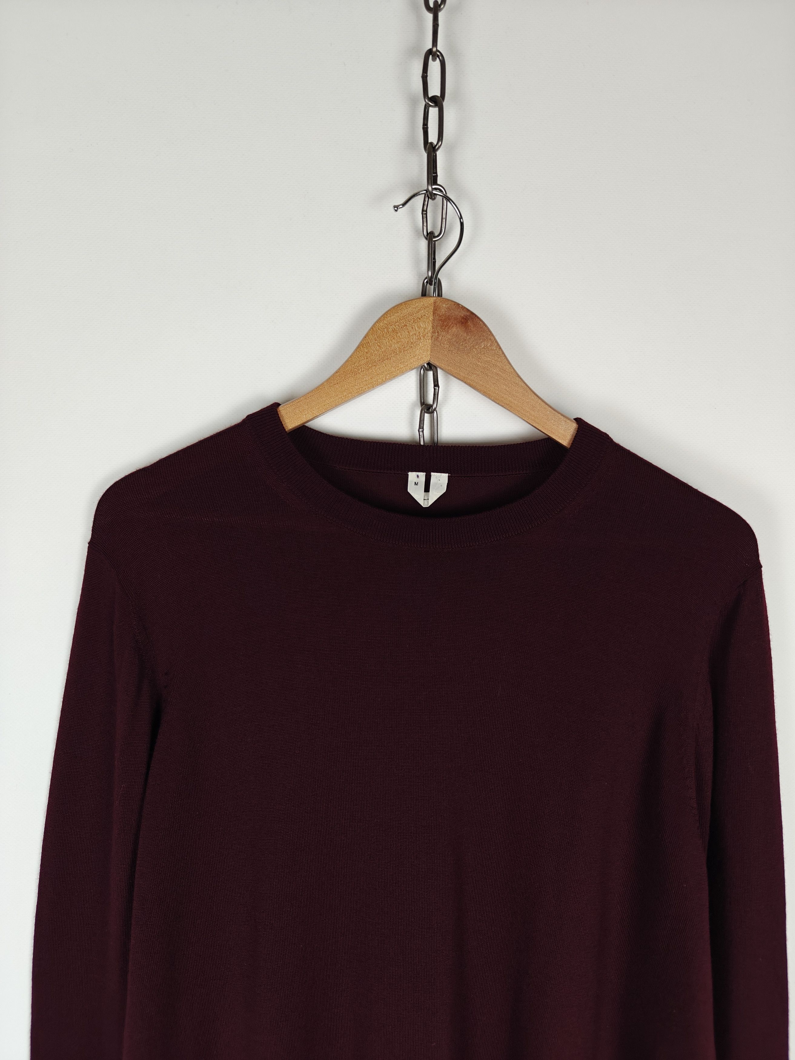 Arket Arket Knit Sweater Wool Pullover Crewneck Burgundy M Size US M / EU 48-50 / 2 - 2 Thumbnail