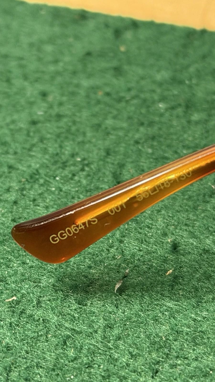 Gucci Gucci GG0647S Sunglasses Black Gold Green Lenses Italy Size ONE SIZE - 9 Thumbnail