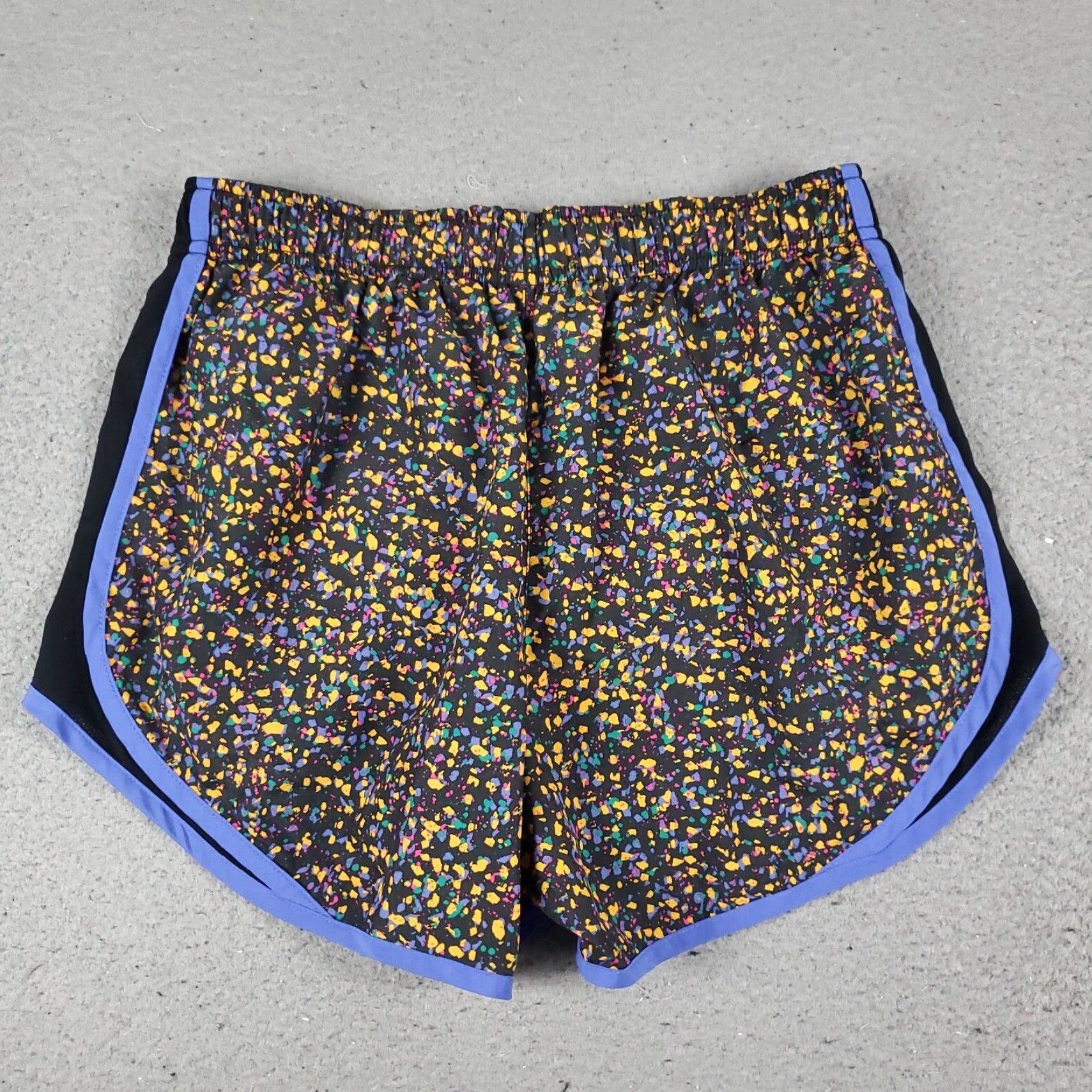 Nike Nike Shorts Womens Medium Black Yellow Paint Splatter Track Running Active Size 32" / US 10 / IT 46 - 6 Thumbnail