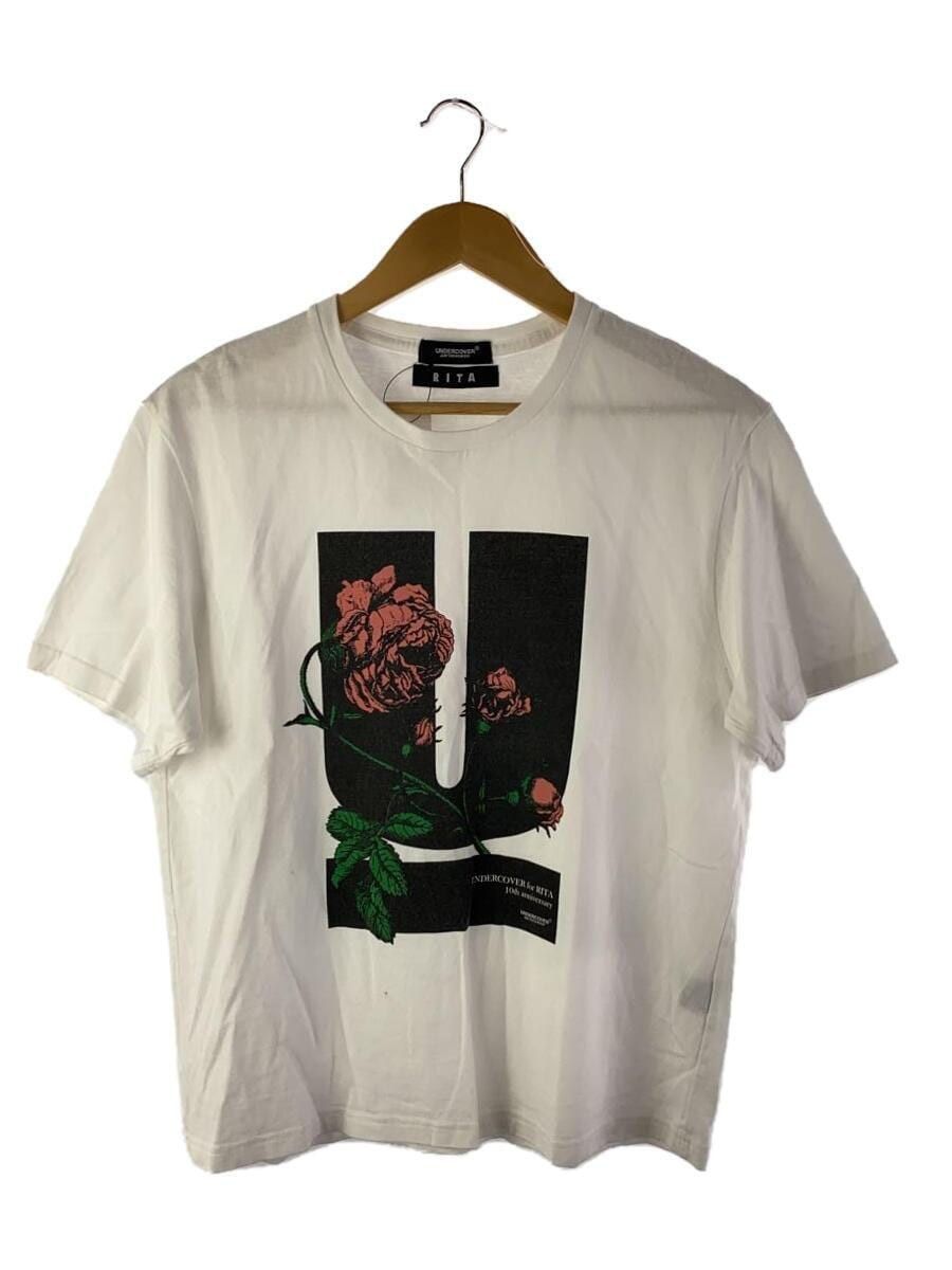 image of Undercover Floral U T-Shirt in White, Men's (Size Small)