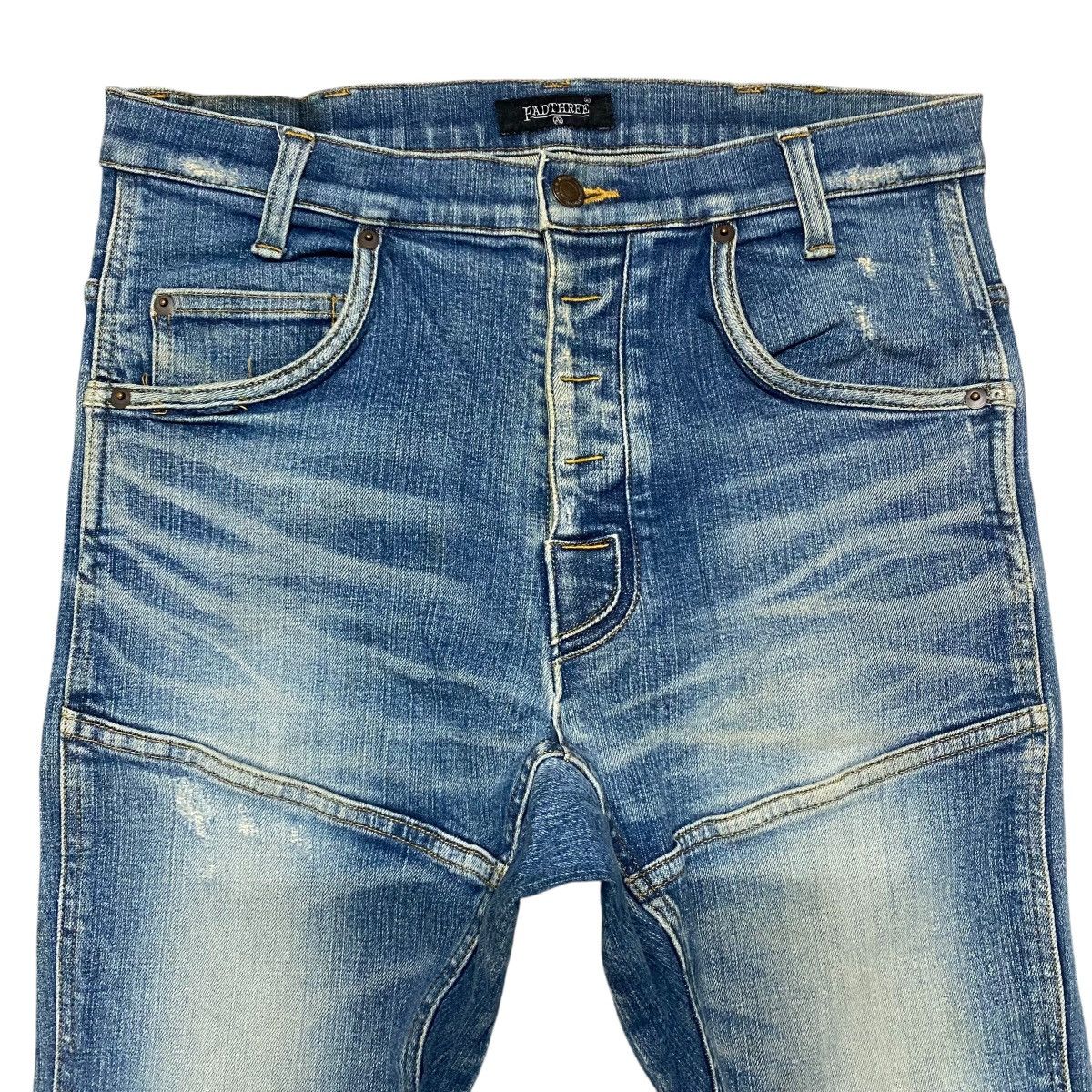 Japanese Brand Fadthree Denim Biker Jeans Stretch Size US 30 / EU 46 - 3 Thumbnail