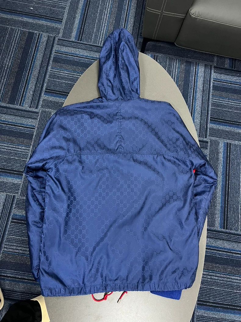 Gucci Gucci Full-printed red striped hooded windbreaker jacket 25 Size US S / EU 44-46 / 1 - 2 Thumbnail