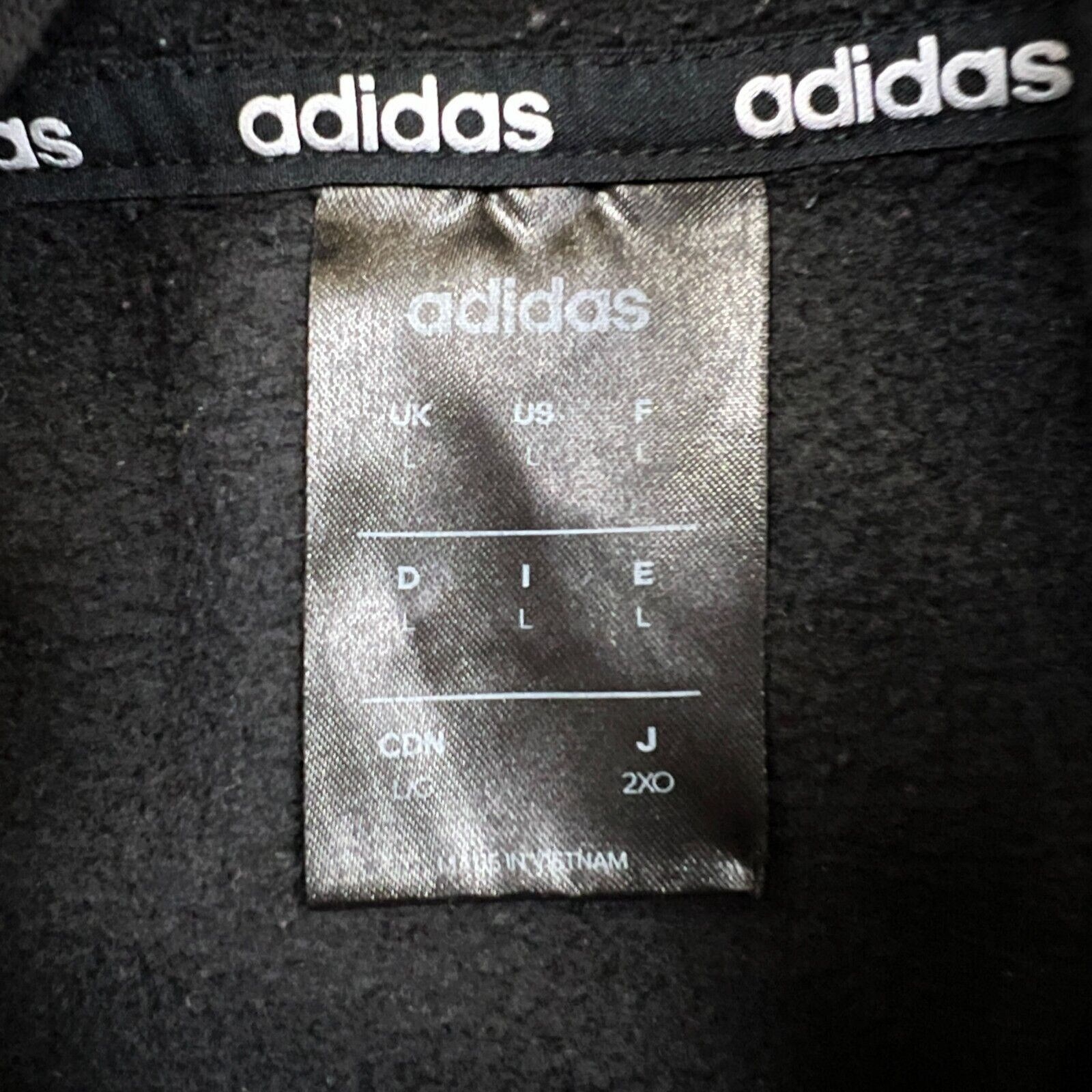 Adidas × Vintage Adidas Hoodie Large Stripe Spellout Pullover Hood Sweatshirt Size US L / EU 52-54 / 3 - 5 Thumbnail