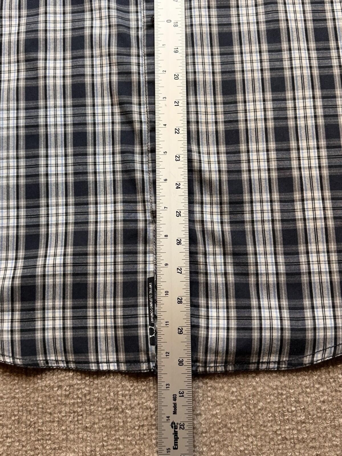 Empyre Empyre Men's Lg Gray Plaid Short Sleeve Pearl Snap Up [730] Size US L / EU 52-54 / 3 - 9 Thumbnail