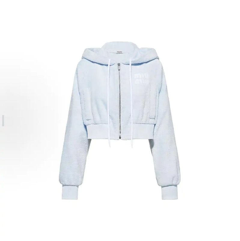 Miu Miu Miu Miu Light Blue Cotton Women's Jacket 0089 Size L / US 10 / IT 46 - 1 Thumbnail