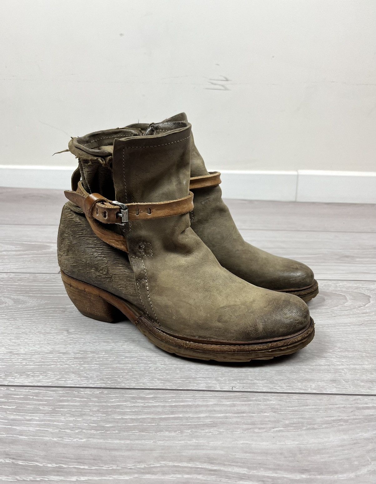 A.S.98 A.S. 98 Airsteps Avante Garde Beige Leather Heel Boots Size US 8 / IT 38 - 2 Thumbnail