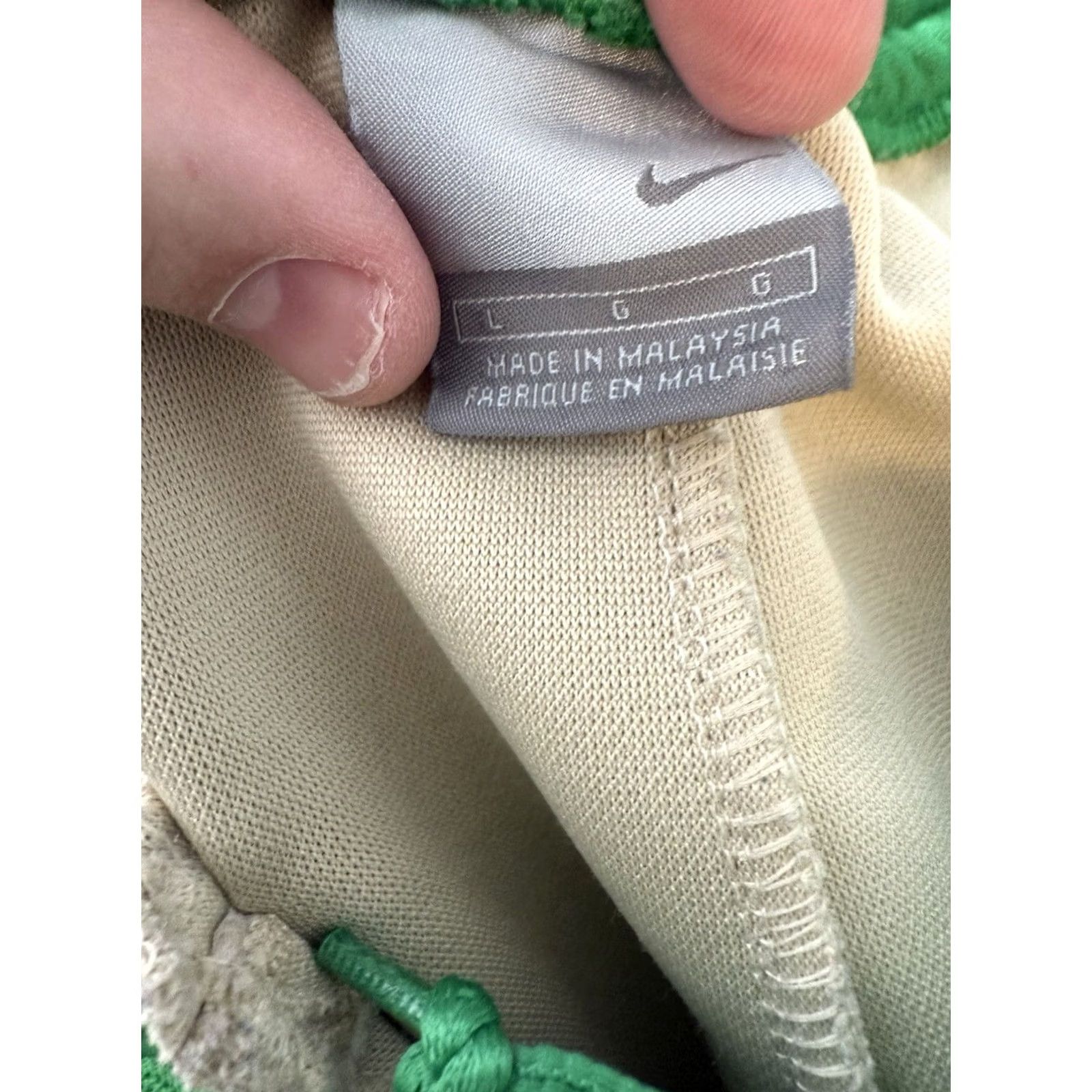 Nike VINTAGE Nike Sweatpants Mens Large Track Pants Beige 100% Polyester Oregon Prefontaine Winged Foot Logo Mens Size US 33 - 5 Thumbnail
